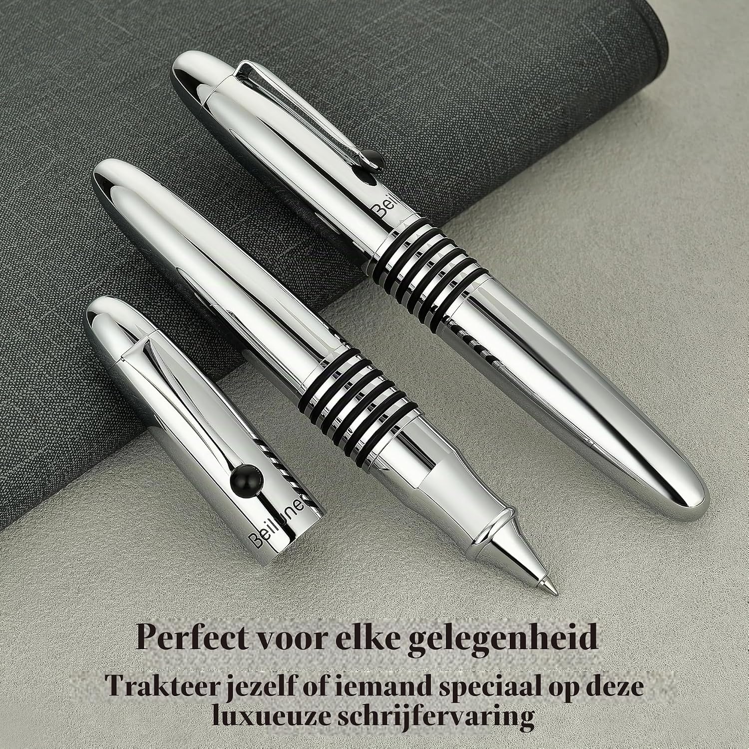 Detalle de BEILUNER 320 BL-320-CR rollerpen van messing met chroomafwerking