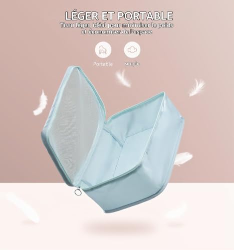 Detalle de Meowoo organisateur de valise, lot de 8 pochettes de rangement bleues