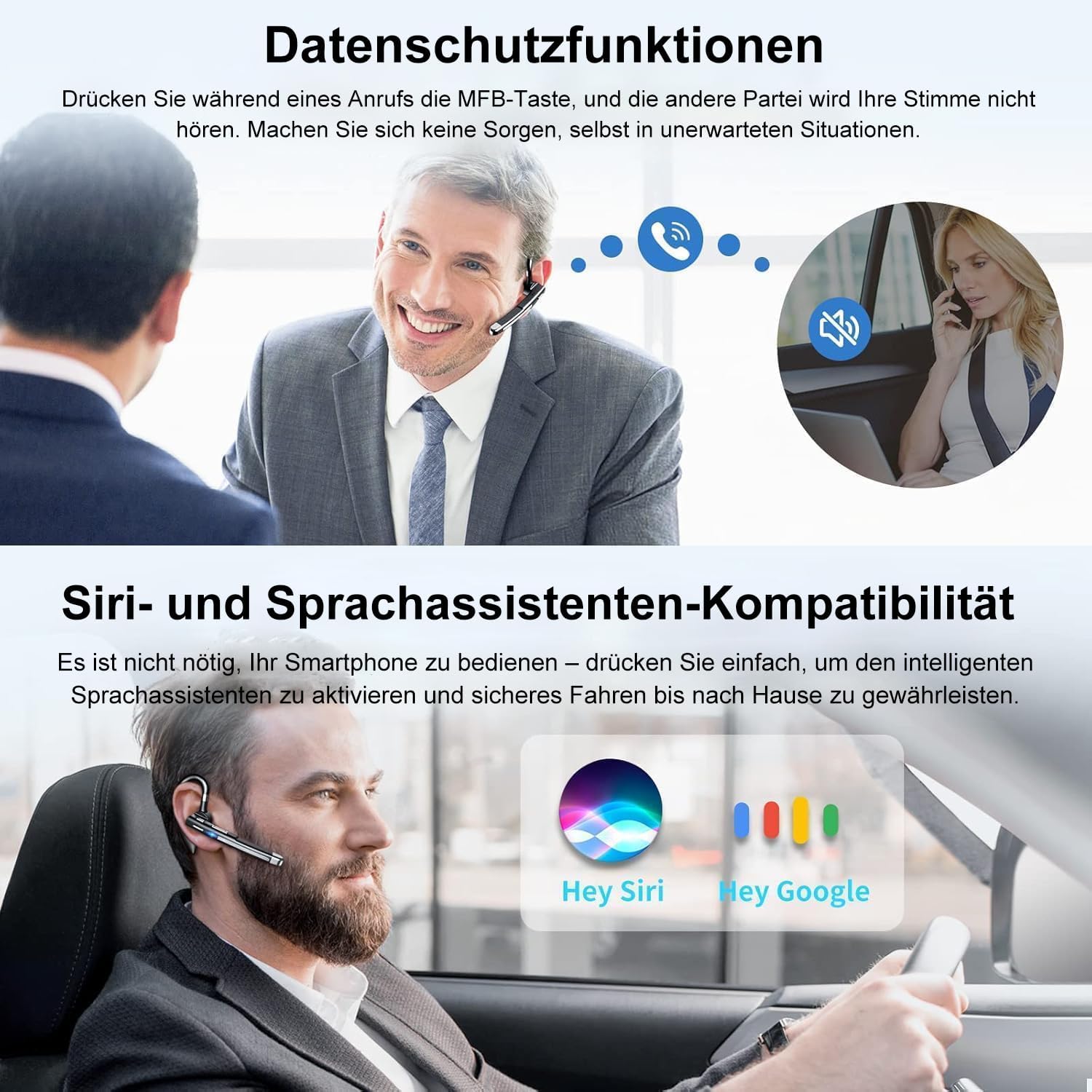 Detalle 2 de Boytond Headset Bluetooth 6.1 Kopfhörer, 12 Std Spielzeit