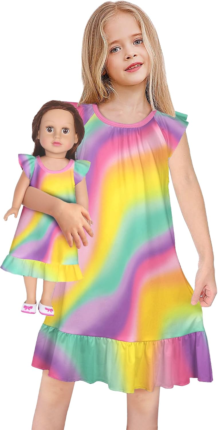 Detalle de LQSZ Matching Nightgown Set with 18-Inch Doll Gown