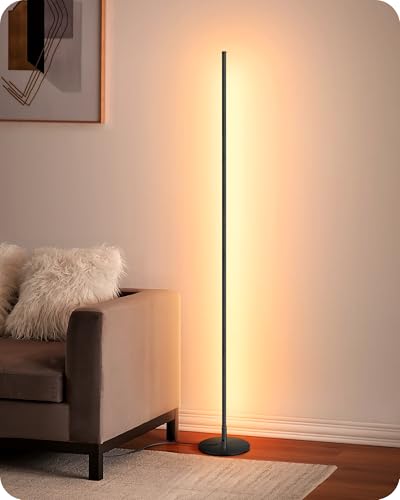 Detalle de EDISHINE Lámpara de Pie Salón | LED regulable y altura ajustable en negro