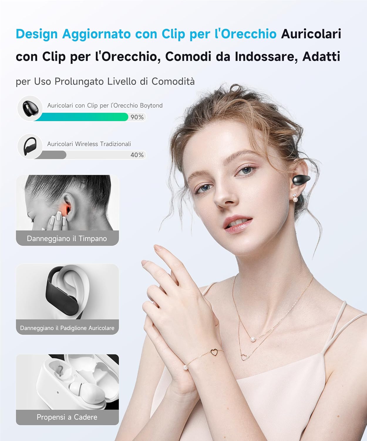 Thumbnail 1 de 2026 Sports Cuffie Bluetooth 6.1: Auricolari clip sportivi eleganti con custodia di ricarica e IPX7