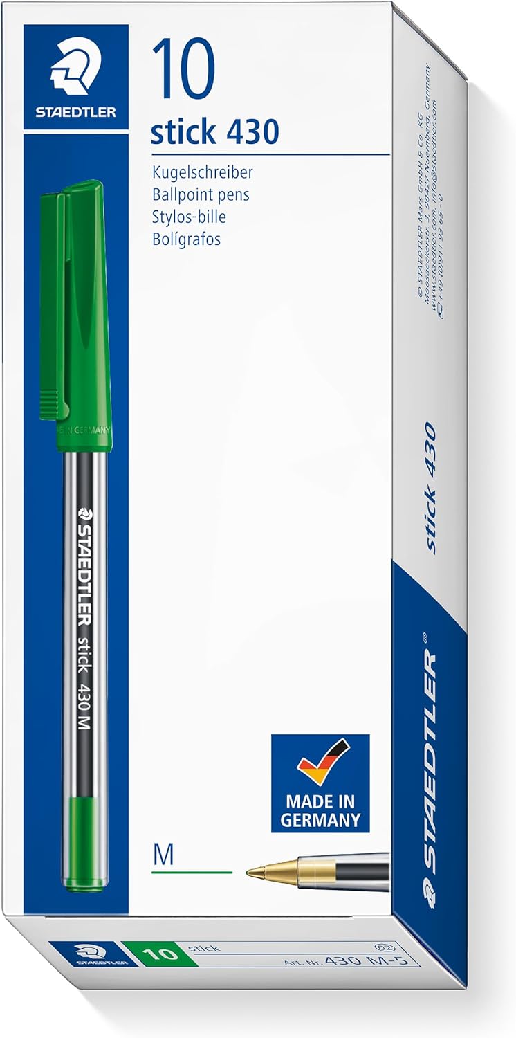 Detalle de Staedtler Stick 430 MS CP5 Ballpoint Pen – Medium Point (Assorted Colours) Box of 50