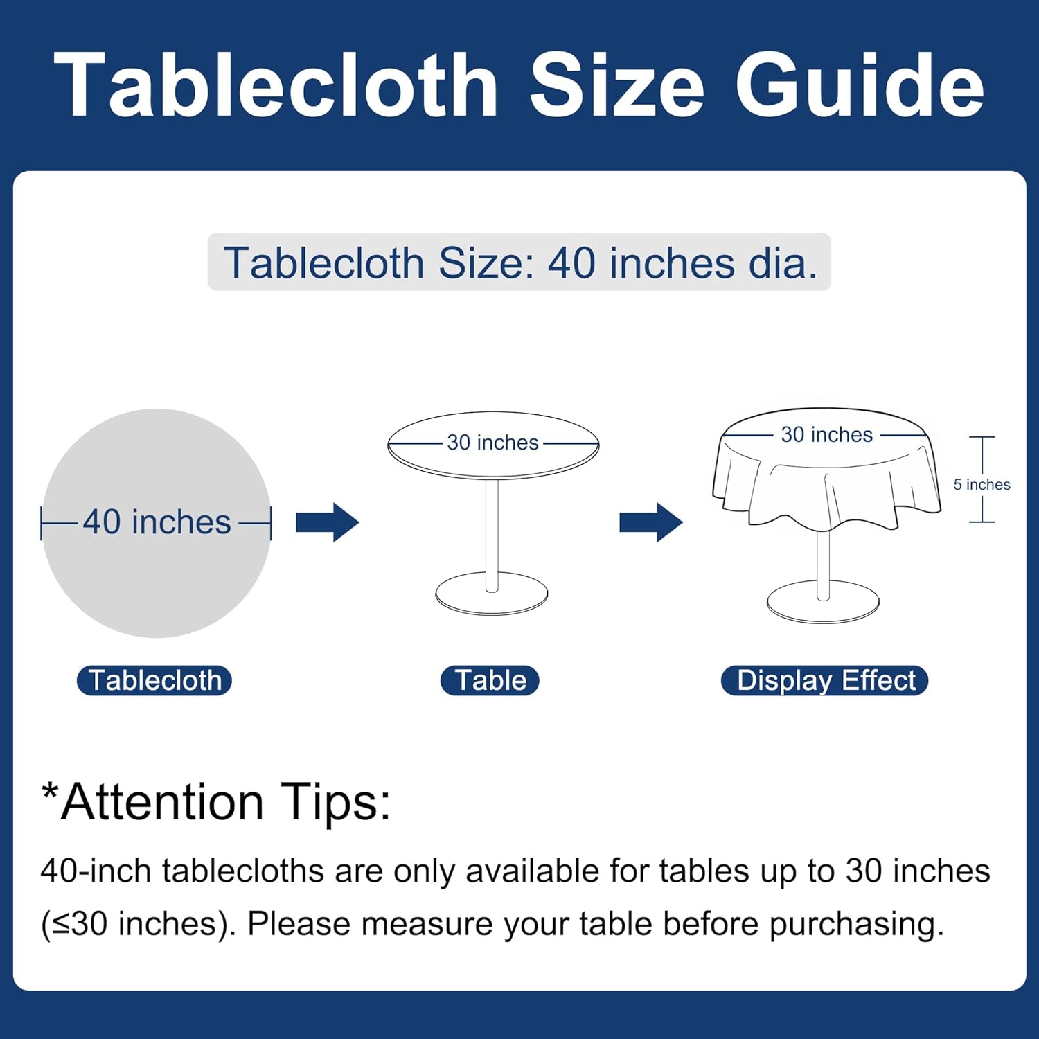 Detalle de Hiasan Round 40-Inch Tablecloth – Wrinkle & Stain Resistant Polyester