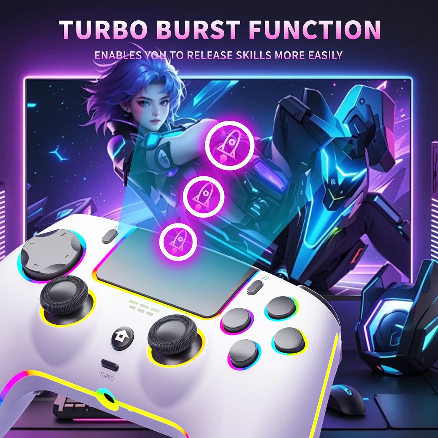 Detalle de SZDILONG RGB Wireless Controller 7 Colors