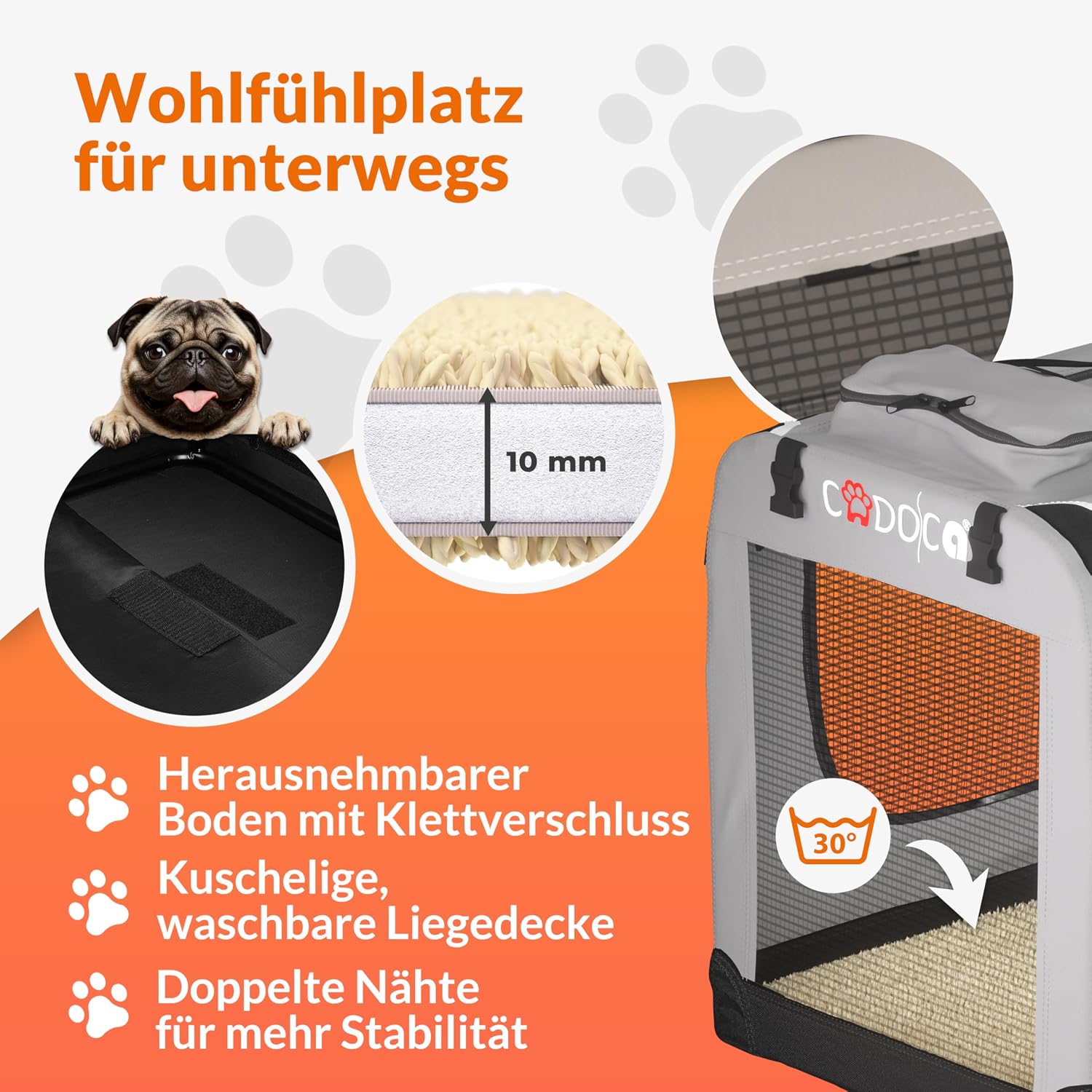 Thumbnail 4 de CADOCAŽ Transportín plegable para mascotas XXXL 101x70x70 cm