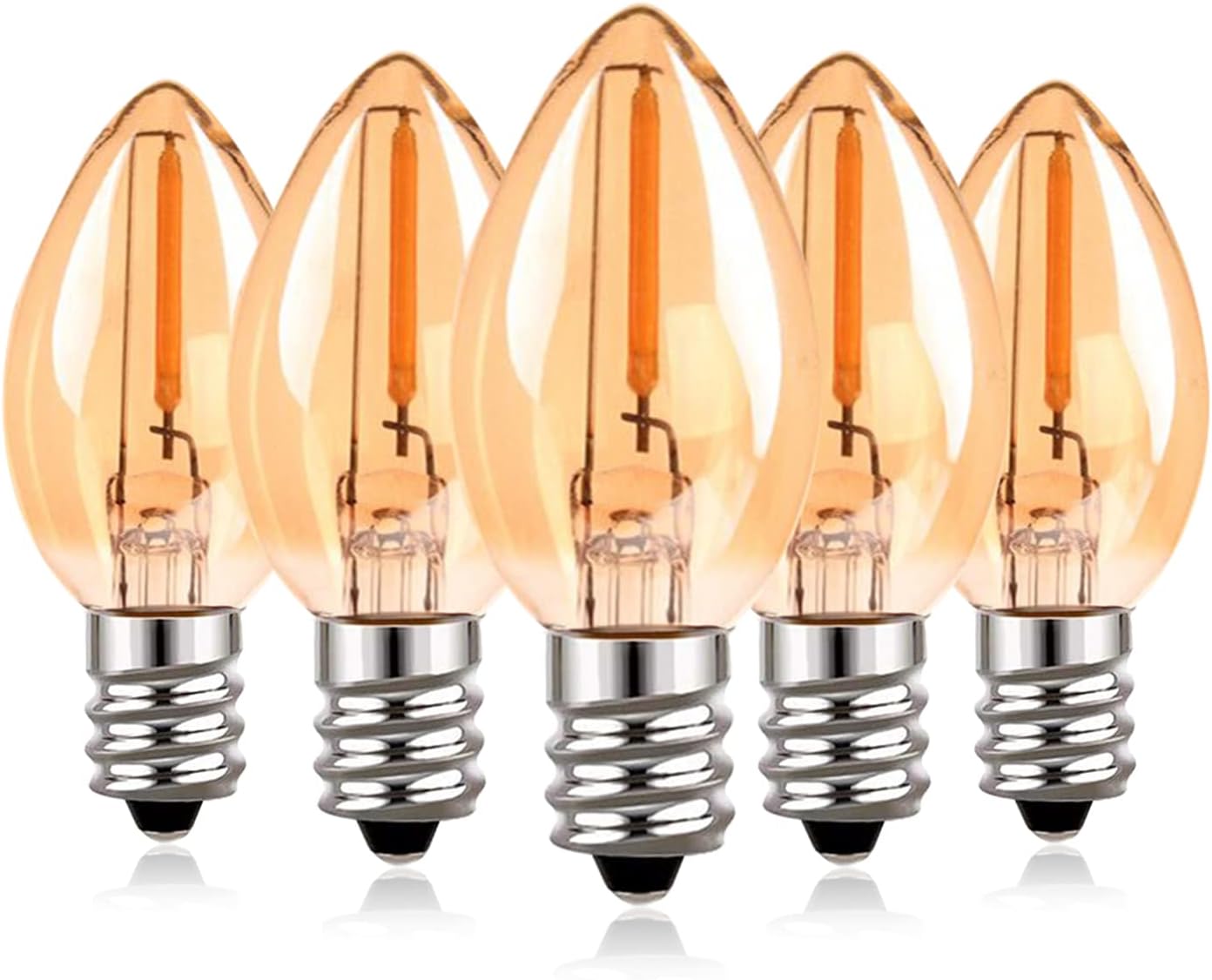 Detalle de Hcnew C7 E12 LED-lampor, 0,5 W, 2 200 K, 50 lumen, 5-pack