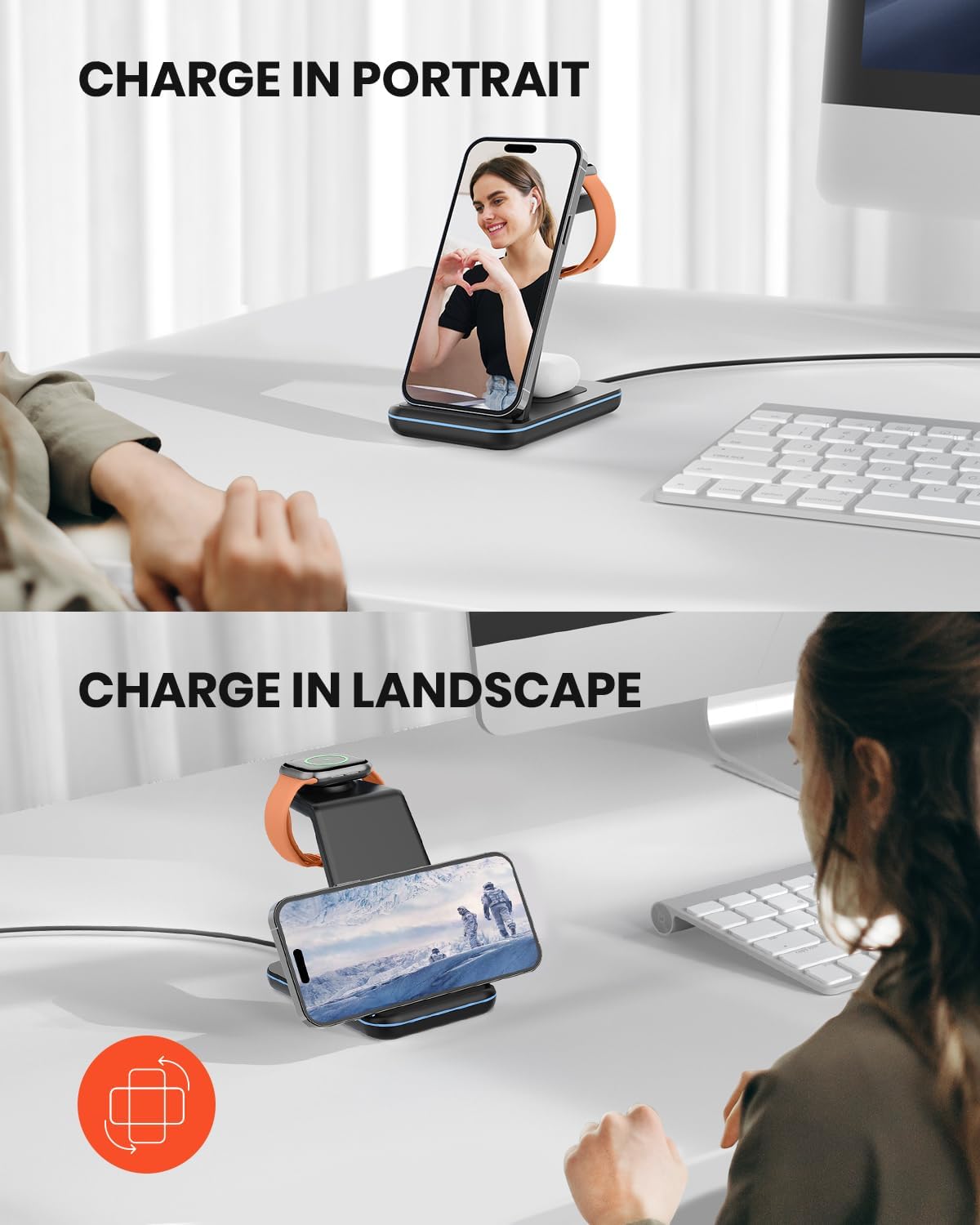 Thumbnail 1 de GEEKERA Wireless Charger Stand 3‑in‑1 for iPhone