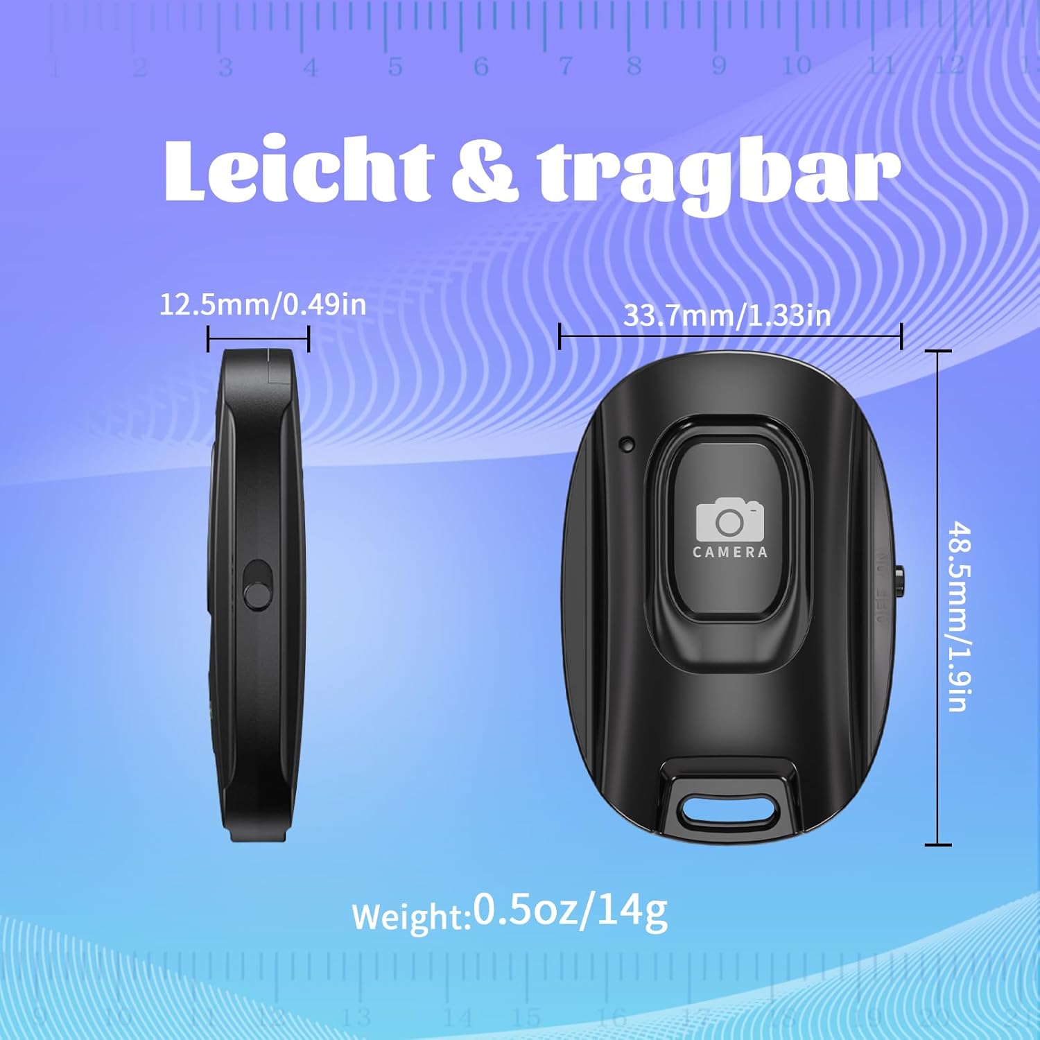 Thumbnail 5 de VYVIYON Bluetooth-Kameraauslöser für iOS & Android – Wiederaufladbare Fernbedienung mit Selfie-Knopf (2er Pack, Black & Pink)