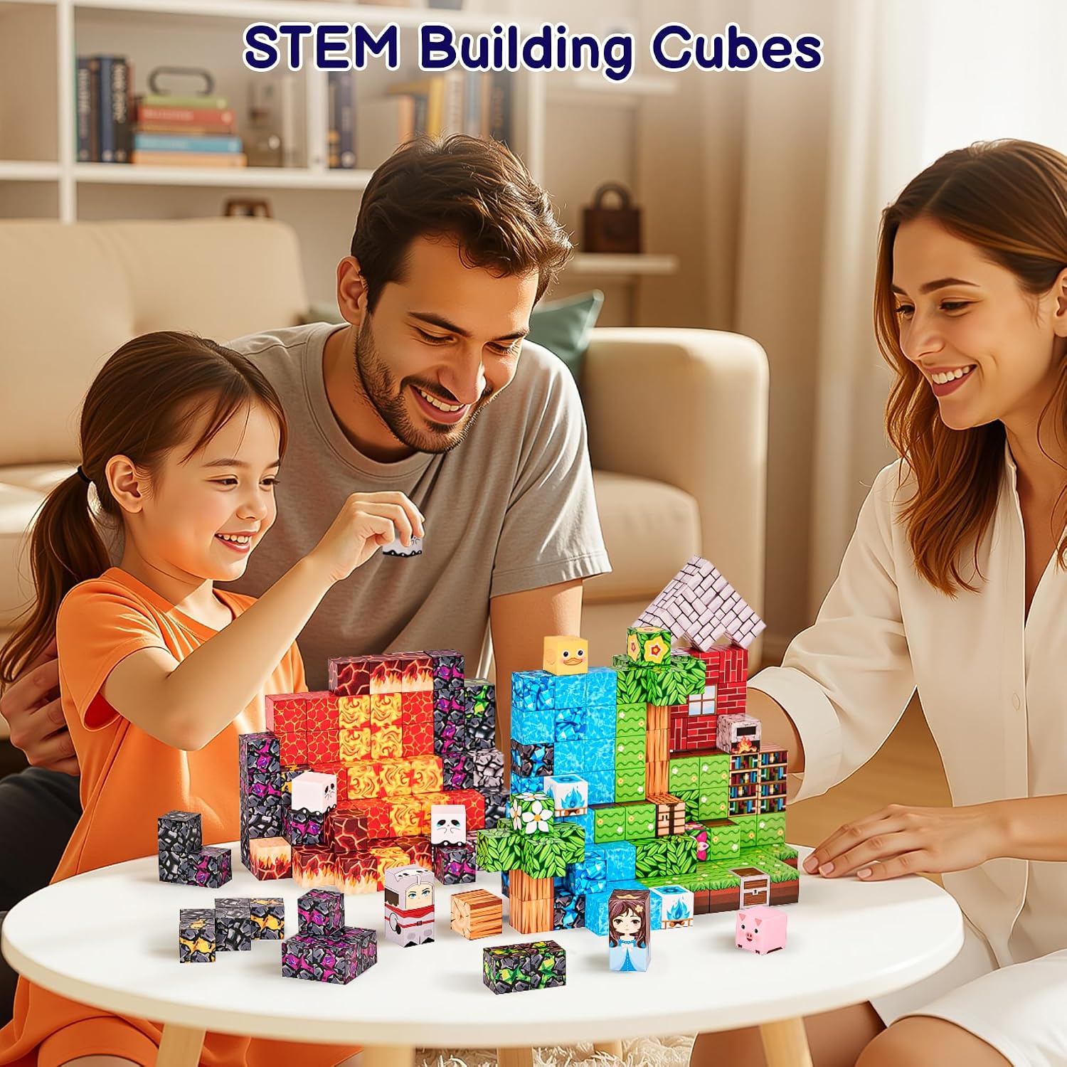 Detalle 2 de EWED 200PCS Magnetic Blocks: STEM Building Tiles for Creative Play