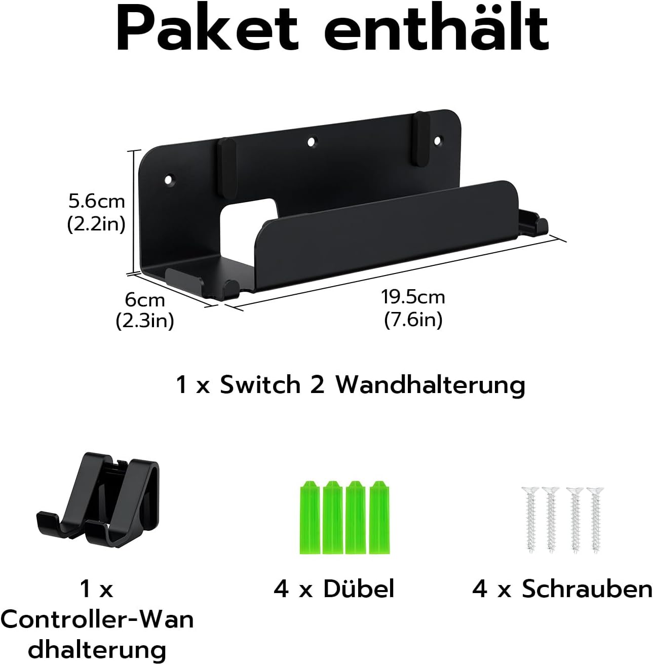 Thumbnail 5 de Mcbazel Wandhalterung für Nintendo Switch 2 – stabile Metallhalterung mit Belüftungsdesign und Schraubensatz