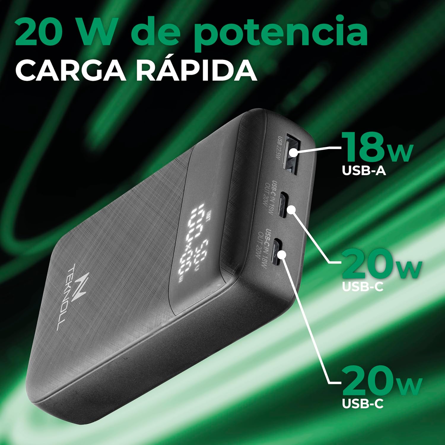 Detalle 2 de TEKNOLL Power Bank 10000mAh Power Delivery