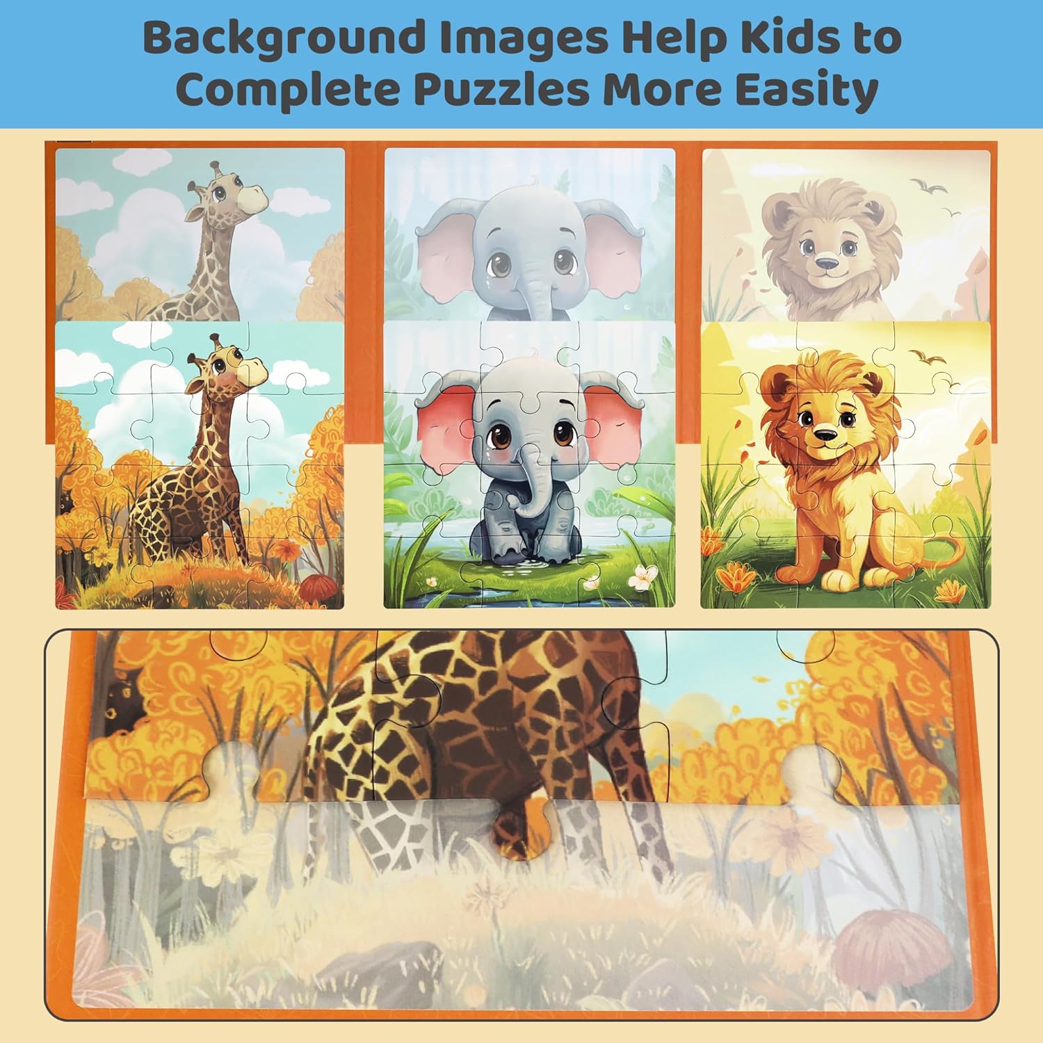 Thumbnail 3 de 3 Set Magnetic Puzzles for Kids (Ages 3–5) – Animal & Story Travel Jigsaw Set