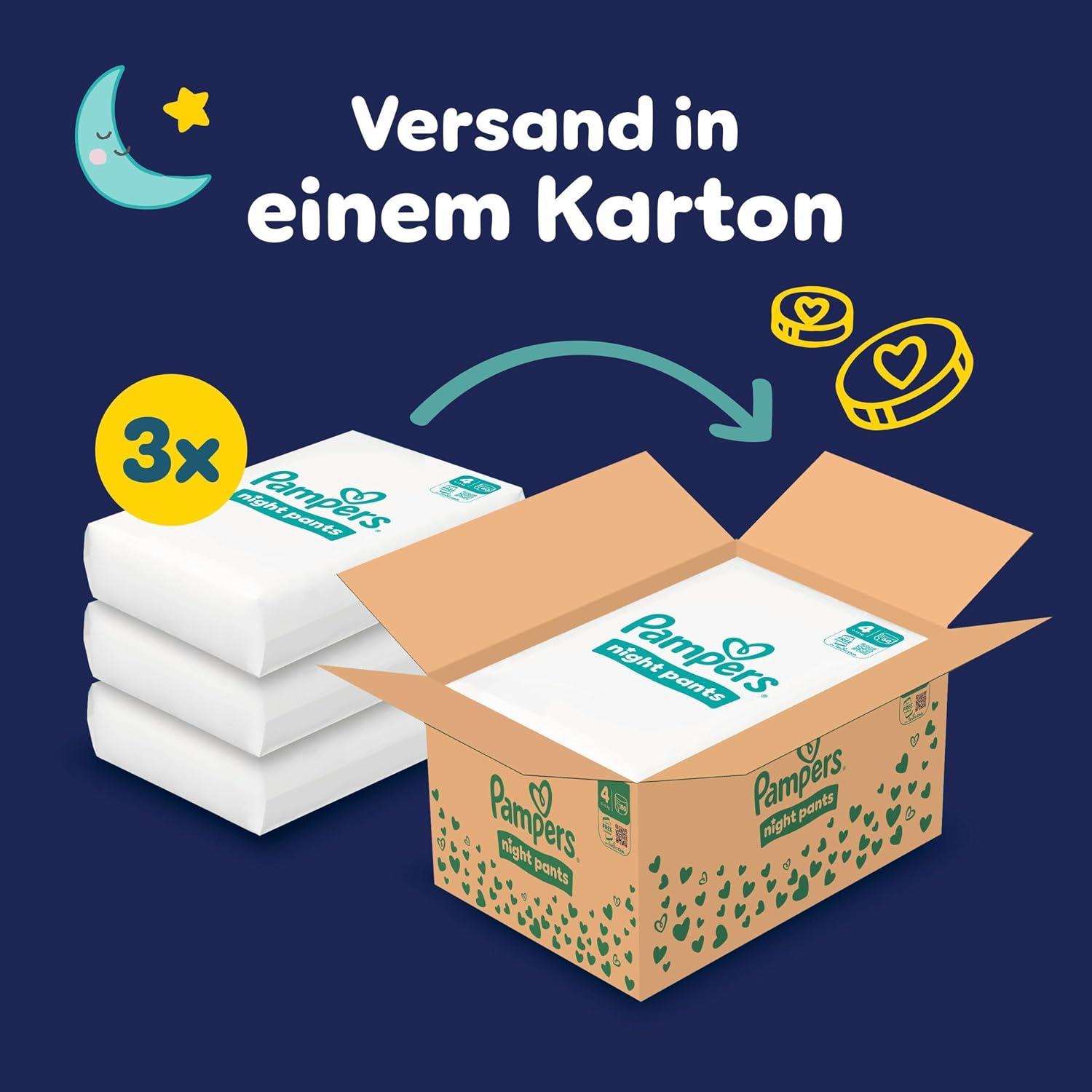 Detalle 2 de Pampers Night Pants Größe 4 180 Windeln