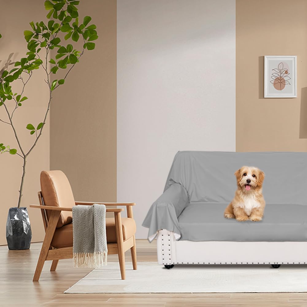 Thumbnail 4 de DUJUIKE Waterproof Bed Sheet Cover (Pet Hair Resistant) – Grey, Queen 200 x 230 cm