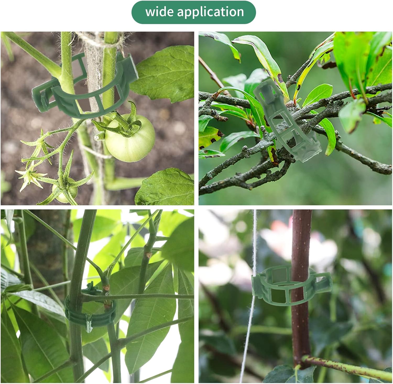 Thumbnail 5 de KINGLAKE 200 Pflanzenclips für Tomaten & Kletterpflanzen (Gurken-Grün) – Tomatenklammern als Rankhilfe