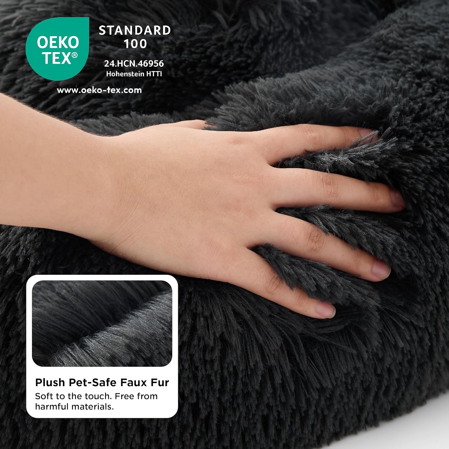 Detalle 2 de Bedsure Large Round Cat Bed 50x50x13 cm 🐱
