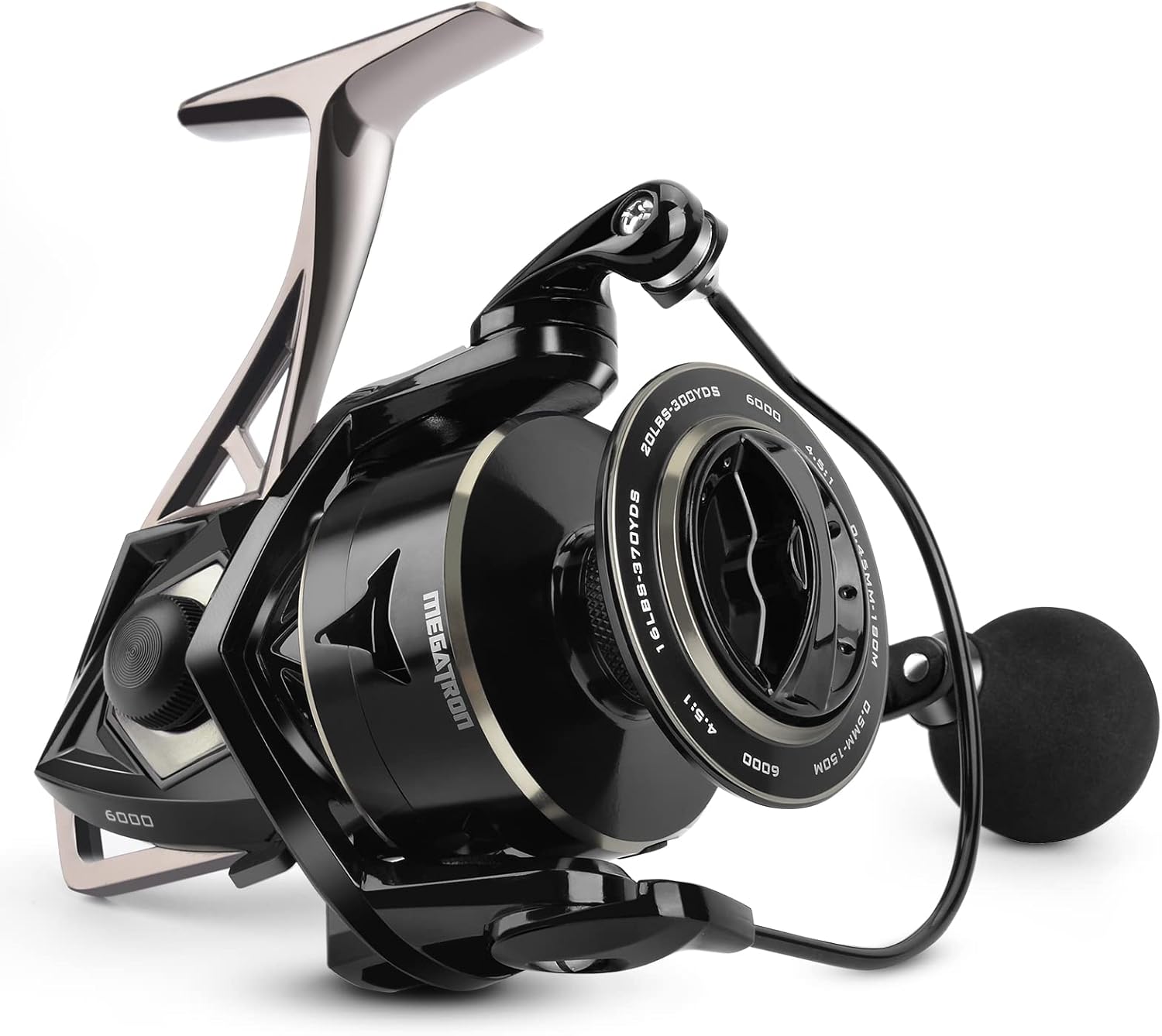Detalle de KastKing Megatron Spinning Reel: Heavy-Duty Aluminum Frame for Freshwater & Saltwater Angling