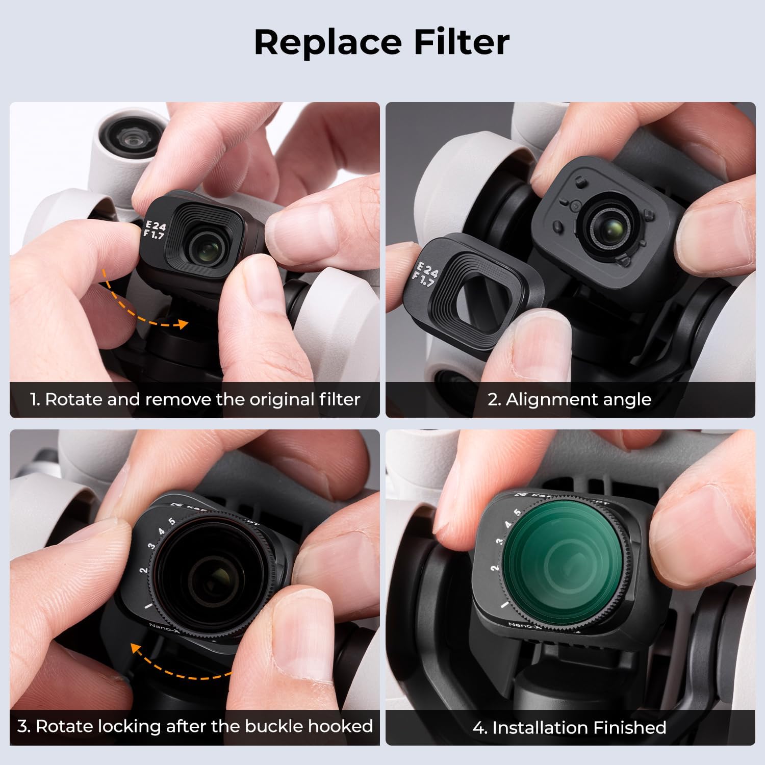 Thumbnail 6 de K&F CONCEPT Mini 3 Pro Filtro Variable ND2-32 1‑5 Stops