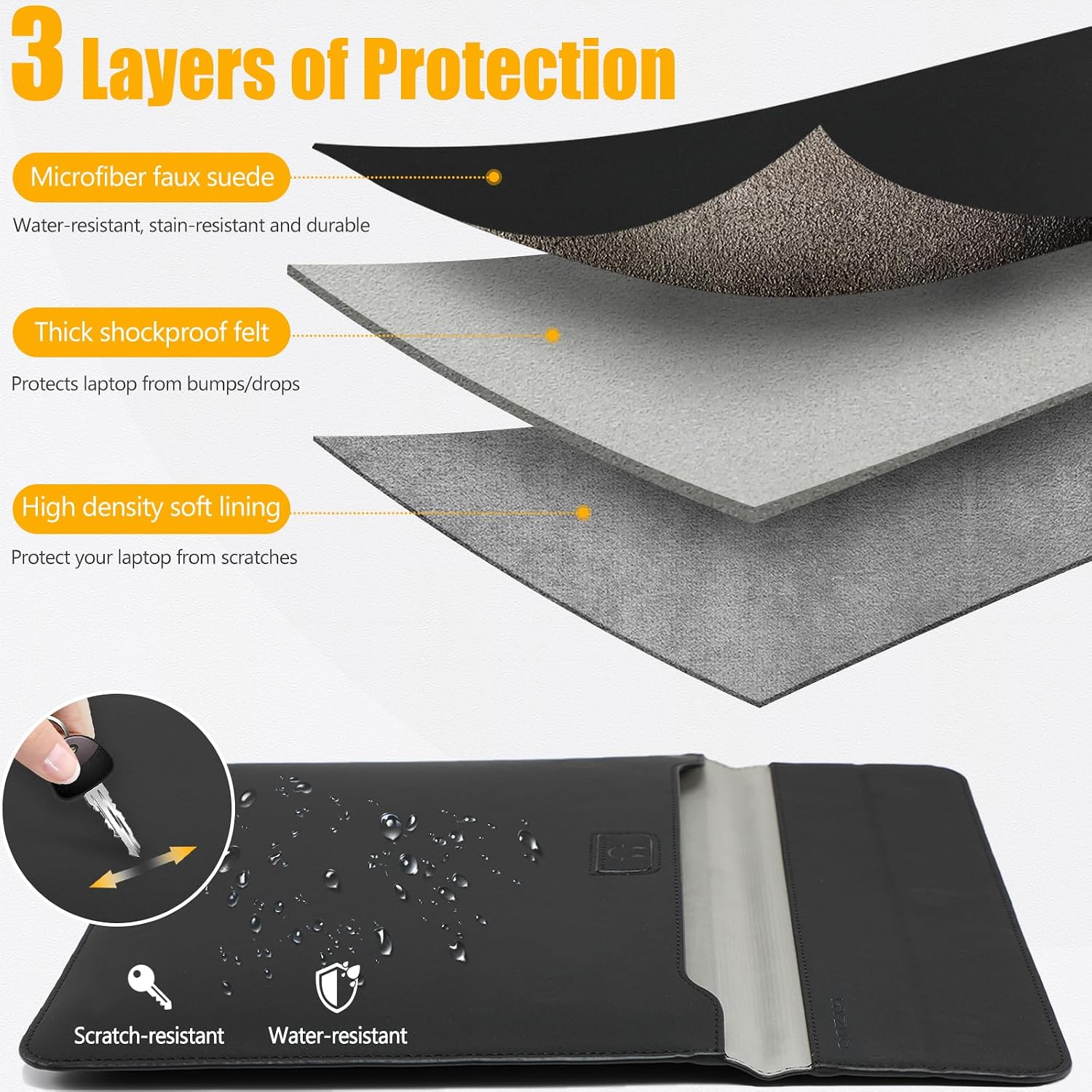 Detalle de HYZUO 13 Inch laptop sleeve with stand