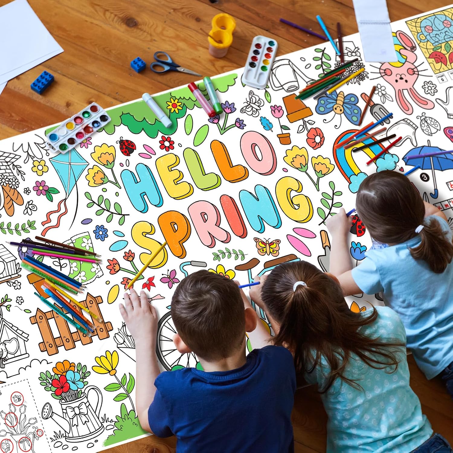 Detalle 2 de Gatherfun Hello Spring Giant Coloring Poster