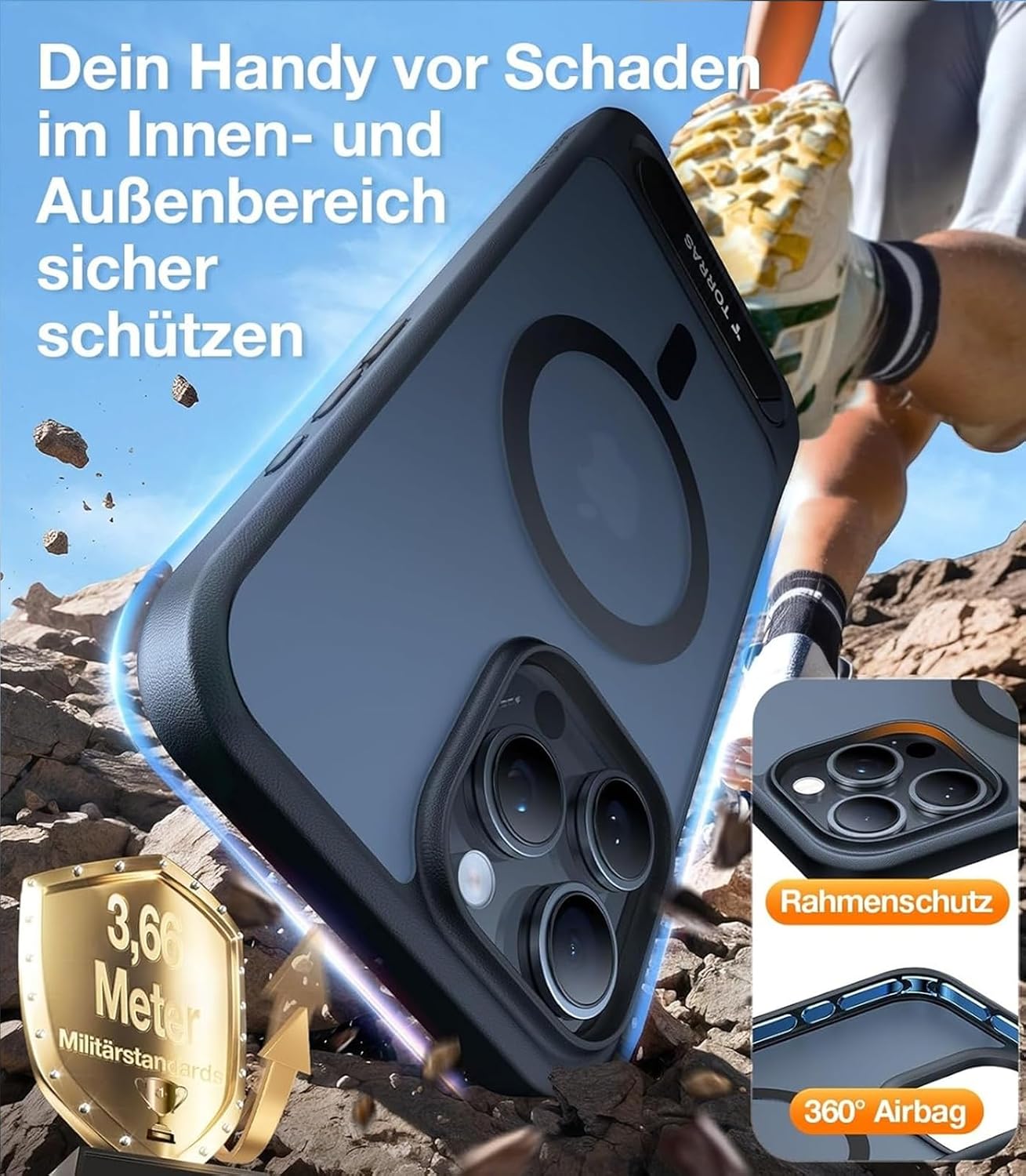 Detalle de TORRAS Ostand L1 iPhone 16 Pro Max Hülle mit MagSafe