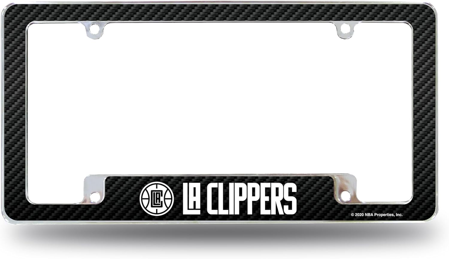 Rico Industries NBA Basketball Primary 12" x 6" Chrome All Over License Plate Frame