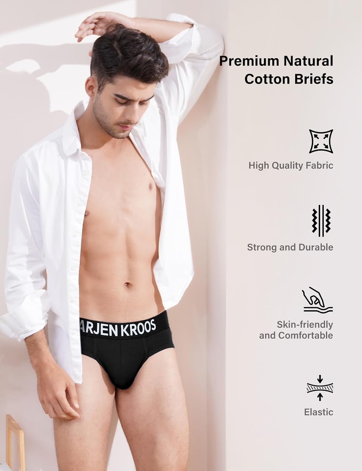 Thumbnail 3 de Arjen Kroos men’s cotton briefs (3-pack) with soft stretch and low-rise fit