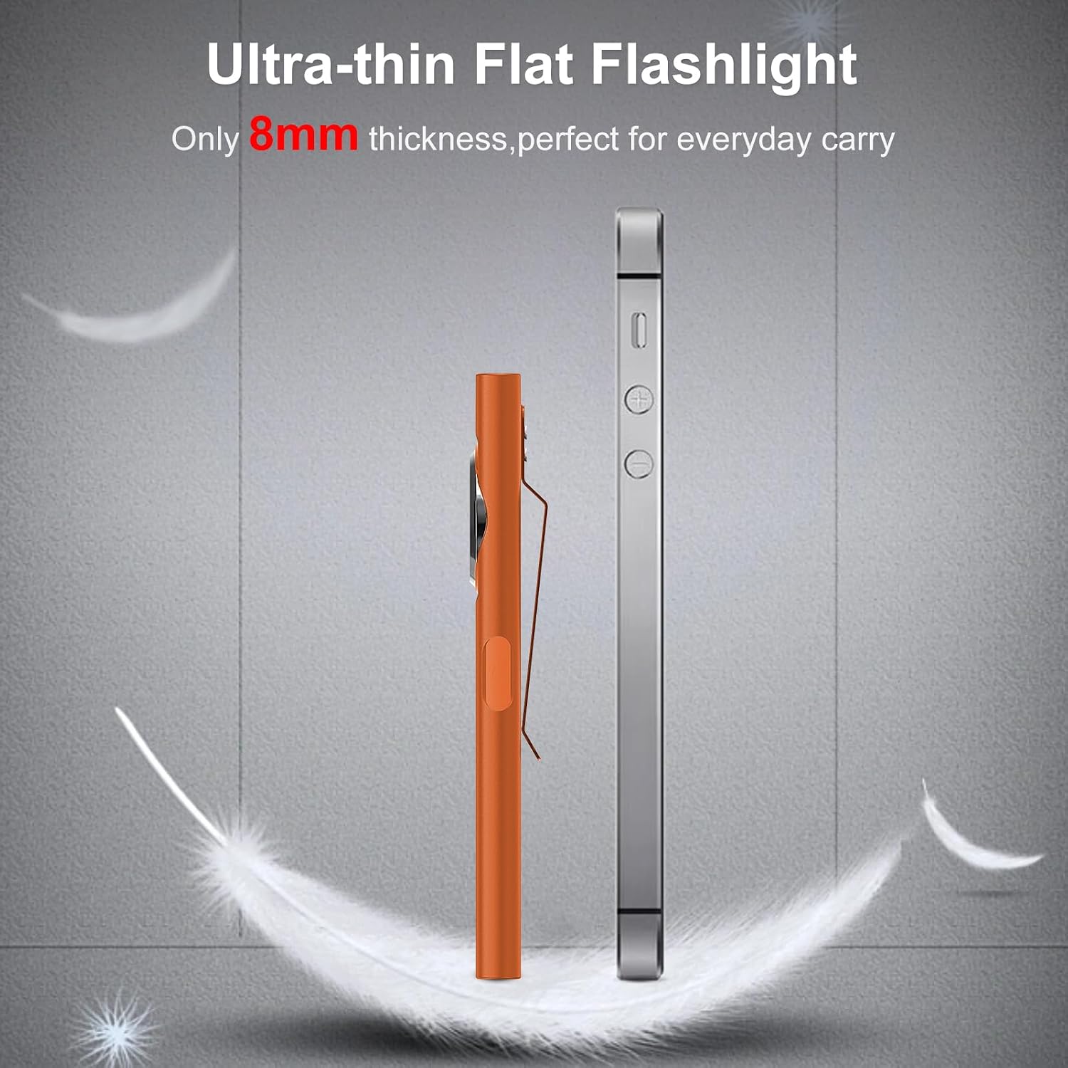 Detalle de Klarus Lampe de travail COB rechargeable USB‑C 600 lumens, mini EDC plate avec base magnétique et clip
