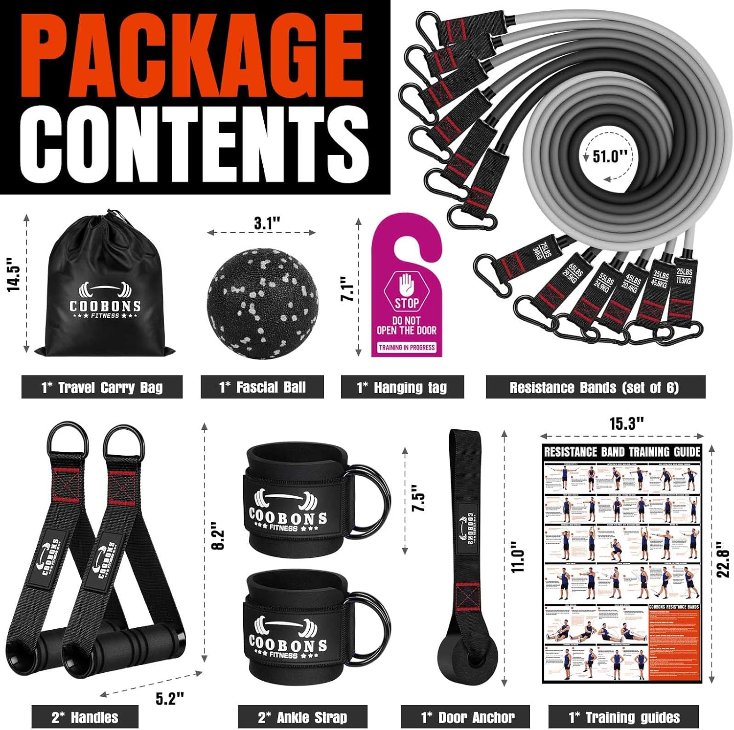 Detalle de Heavy Resistance Bands 300 LBS workout set ๐