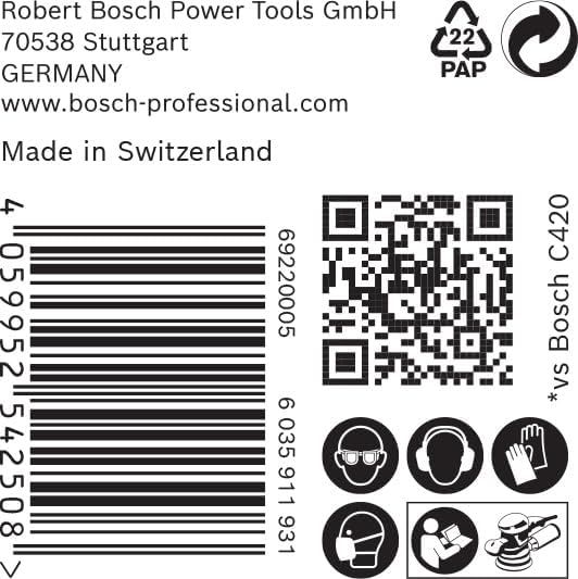 Detalle de Bosch 2608900912 EXPERT C470 schuurpapier, 50 stuks, 125 mm, korrel 120