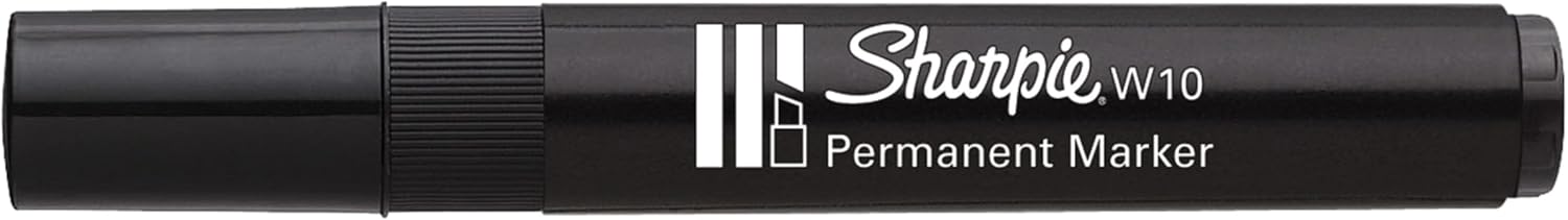 Thumbnail 1 de Sharpie W10 Permanent Markers, Chisel Tip, Black Ink, Pack of 12