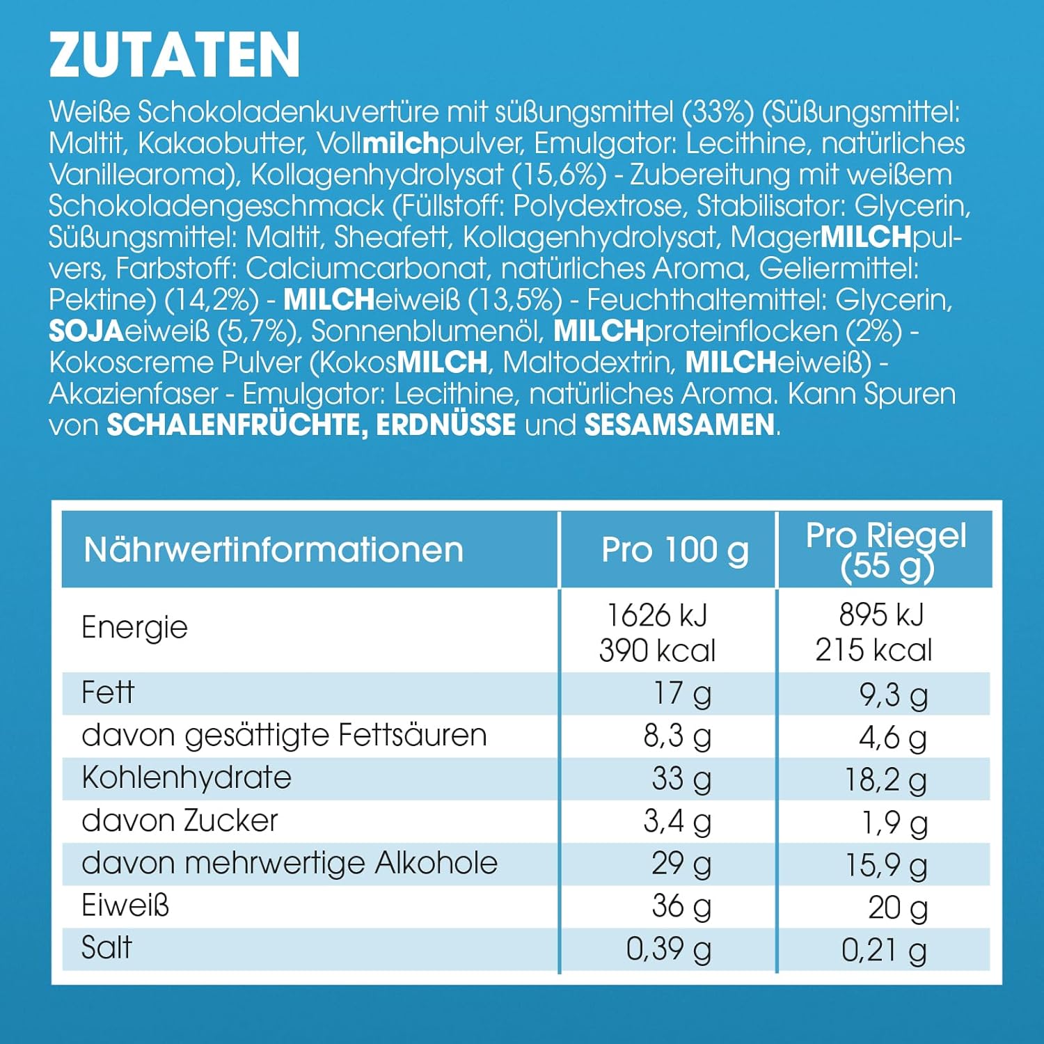 Thumbnail 4 de Enervit The Protein Deal Double White – Proteinriegel, weißer Schokoladengeschmack, 20 g Protein, 12 × 55 g