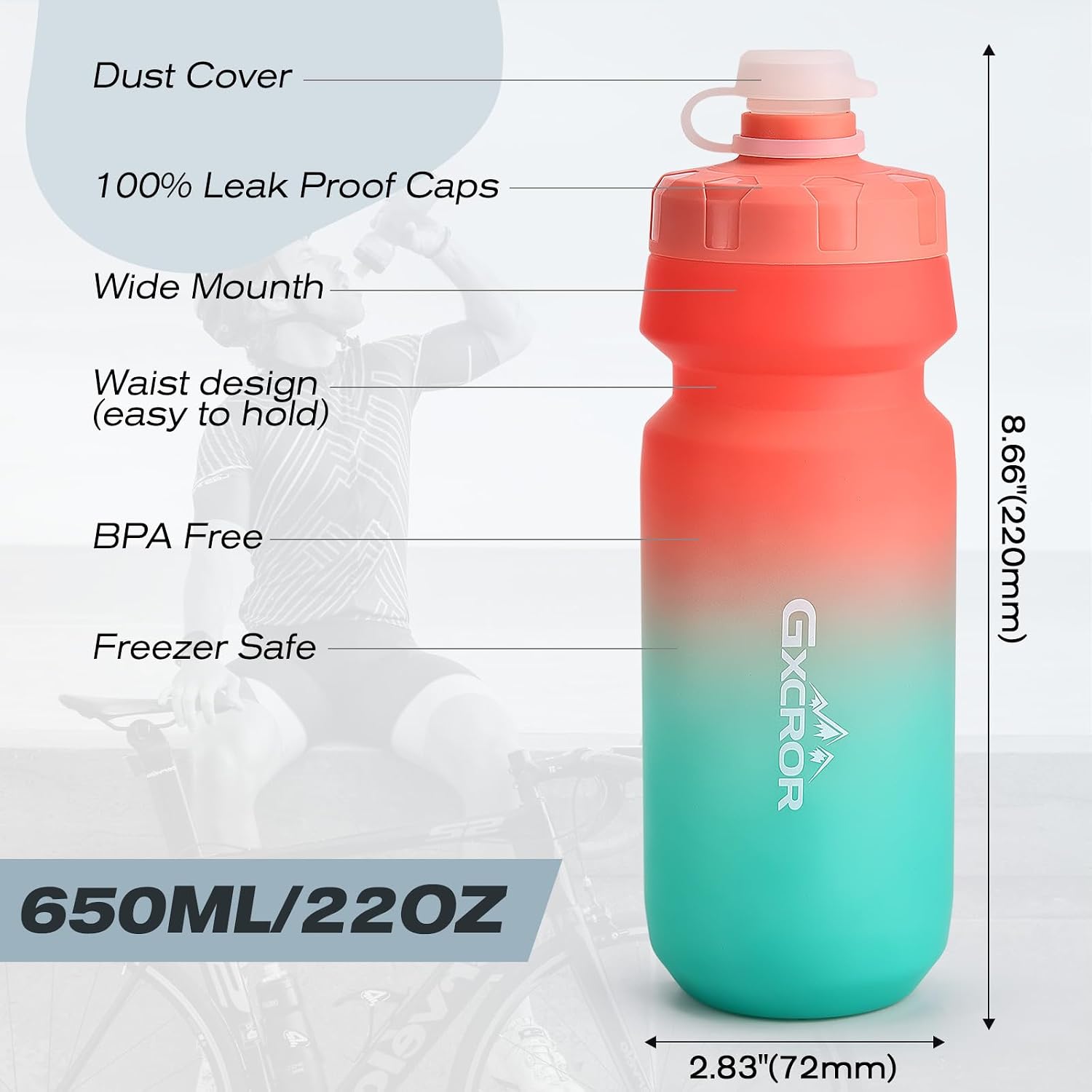 Detalle 2 de GXCROR Bike Water Bottle Holder with Bottle Combo: Lightweight, Durable, and Secure