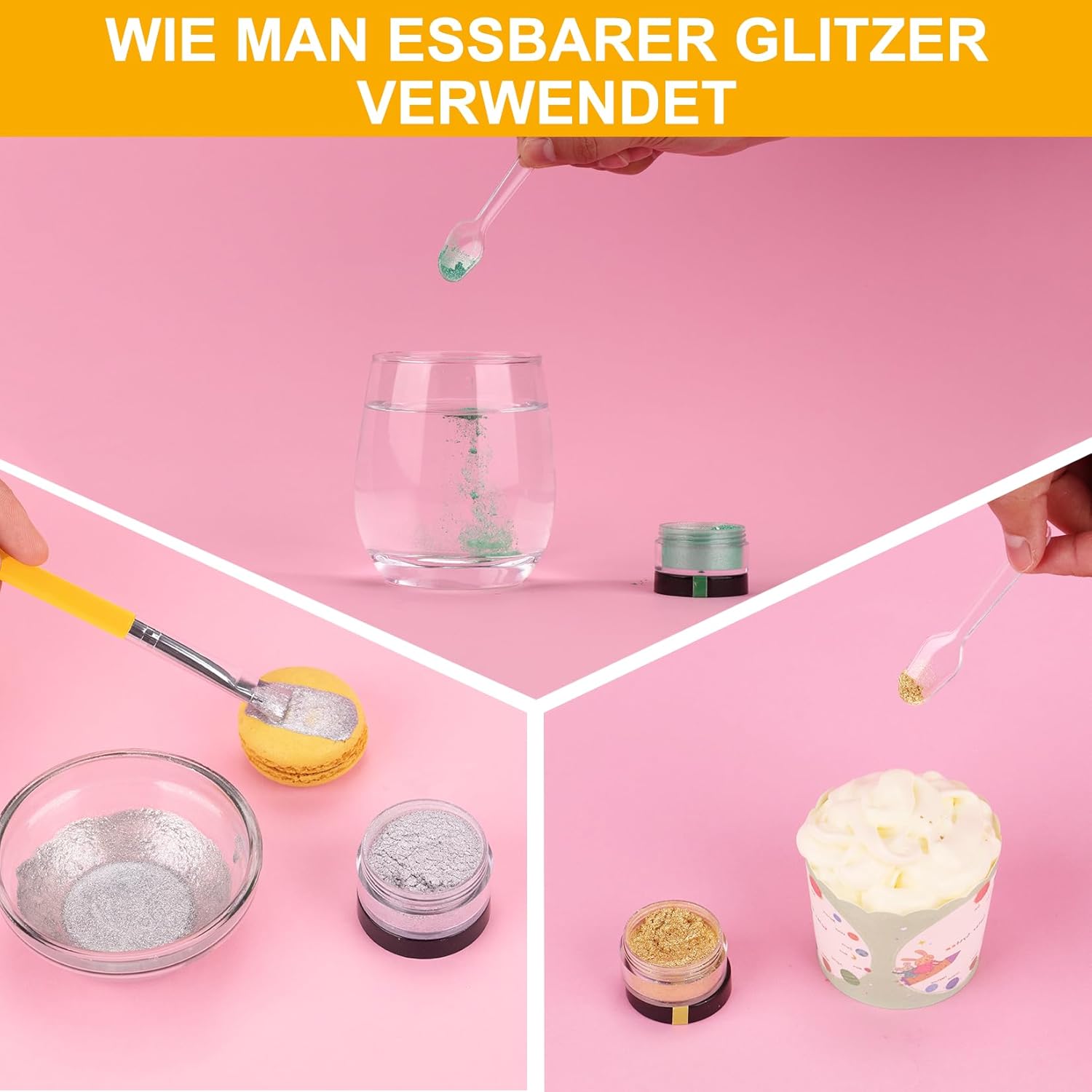 Thumbnail 3 de Essbarer Glitzer Kicofood 6 Farben, 5 g
