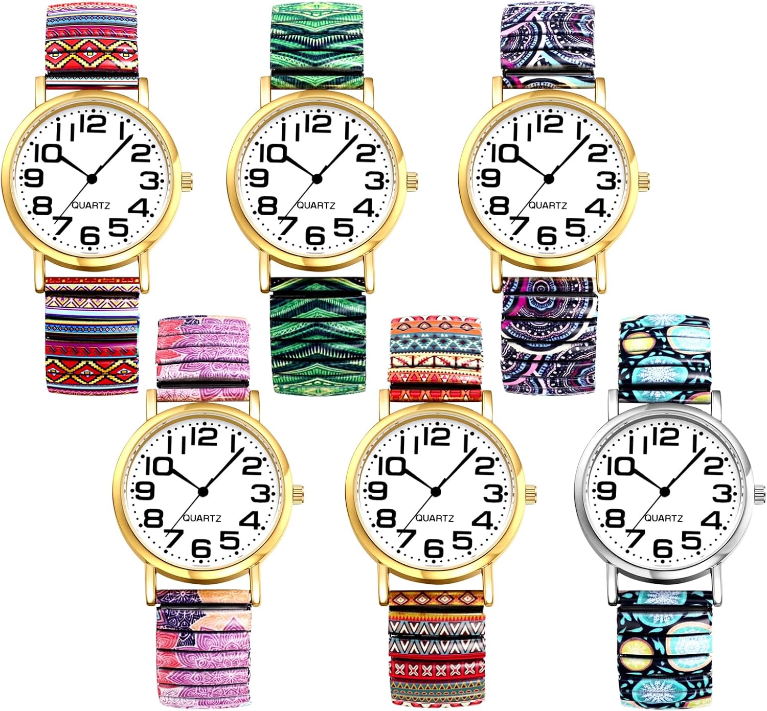 Thumbnail 6 de Avaner Damen Boho Stretchband Armbanduhr mit großen arabischen Ziffern – elastisches Analog-Quarzarmband