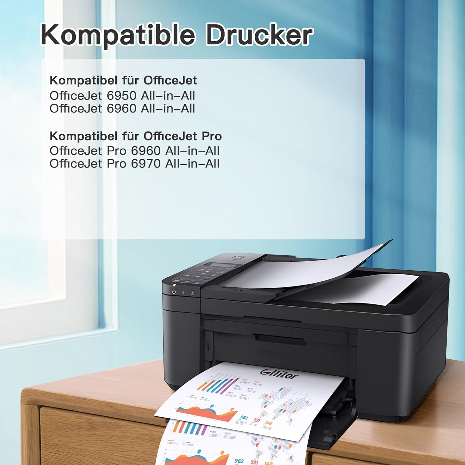 Thumbnail 1 de Glliter 903XL Multipack kompatibel mit HP 903 XL (4er-Set: Schwarz, Cyan, Magenta, Gelb)
