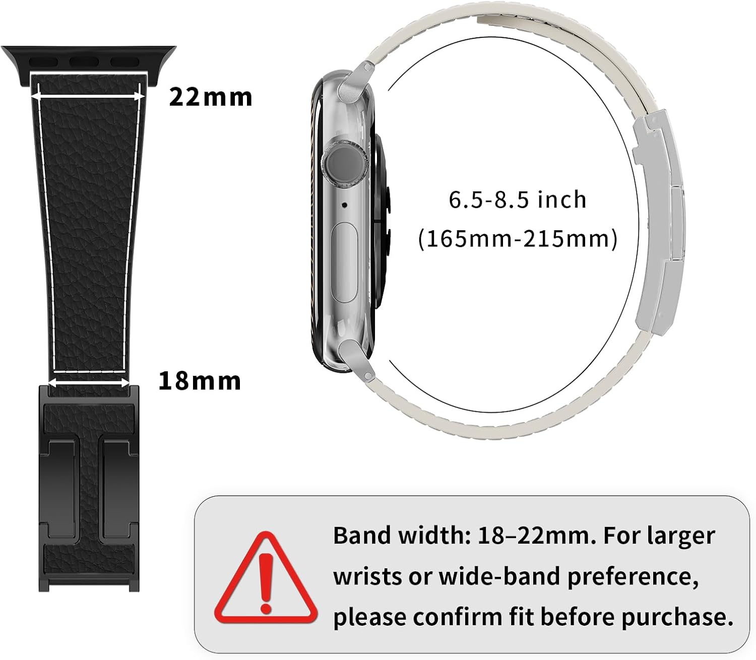 Thumbnail 4 de Leather Apple Watch strap 49mm magnetic buckle
