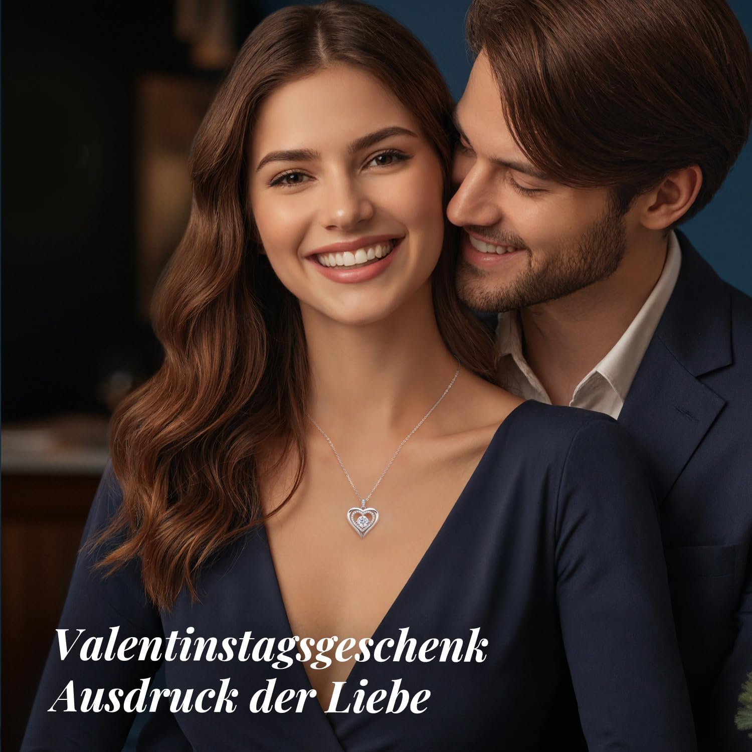 Thumbnail 1 de CDE Damen-Halskette aus 925 Sterling Silber mit Moissanit-Herz-Anhänger (Moissanite D-Farbe VVS1, I LOVE YOU)