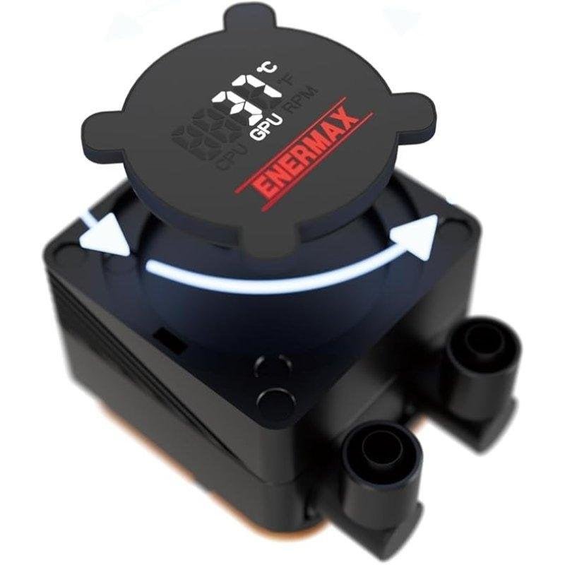 Detalle de Enermax Liqmax IV 240 mm: refrigeración líquida AIO para CPU con control PWM y display app