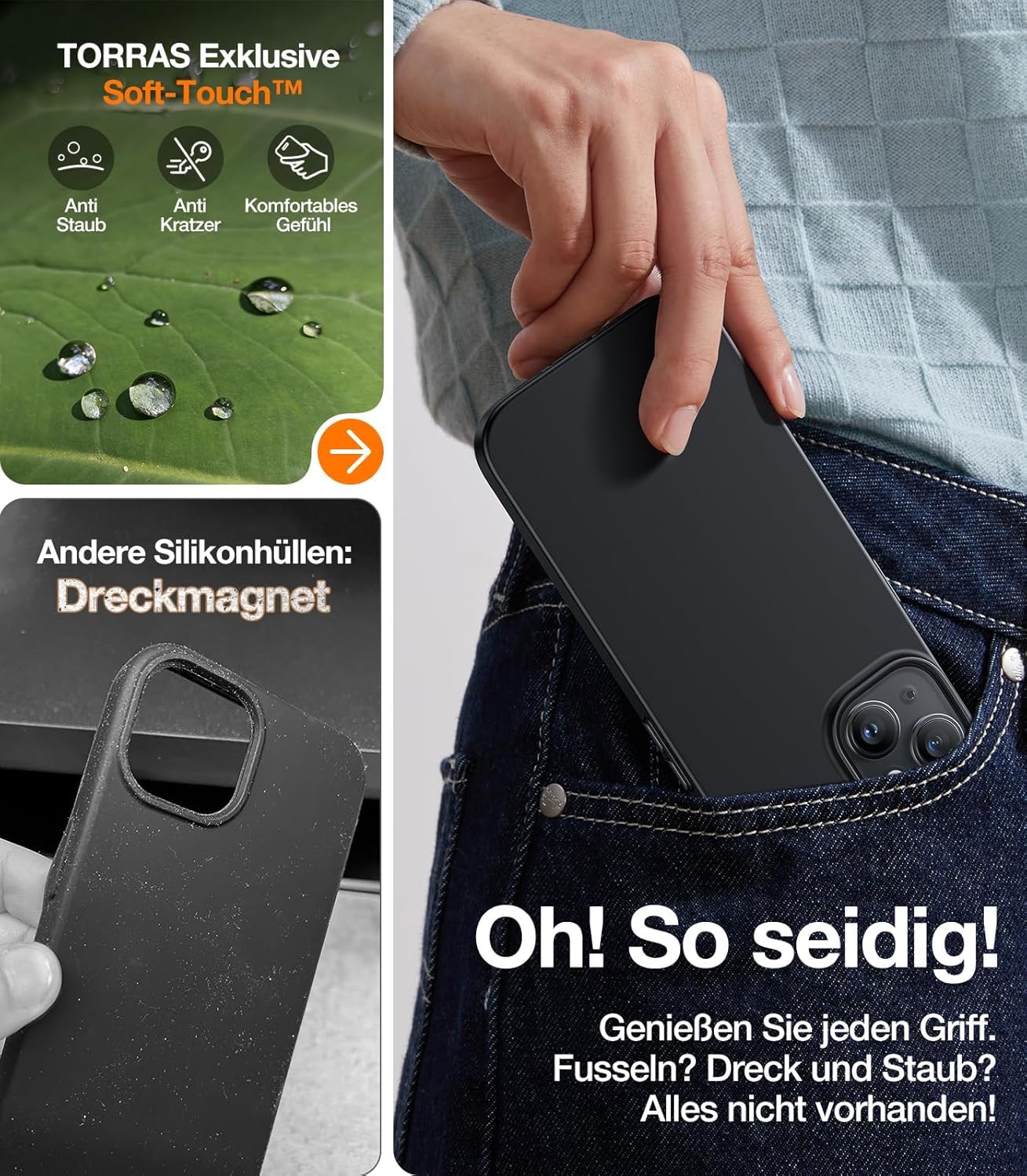 Thumbnail 2 de TORRAS Dr. Ultra Dünn 2024 für iPhone 15 – MagSafe Hülle mit starkem Magnetismus, Samtgriff & Kratzfestigkeit