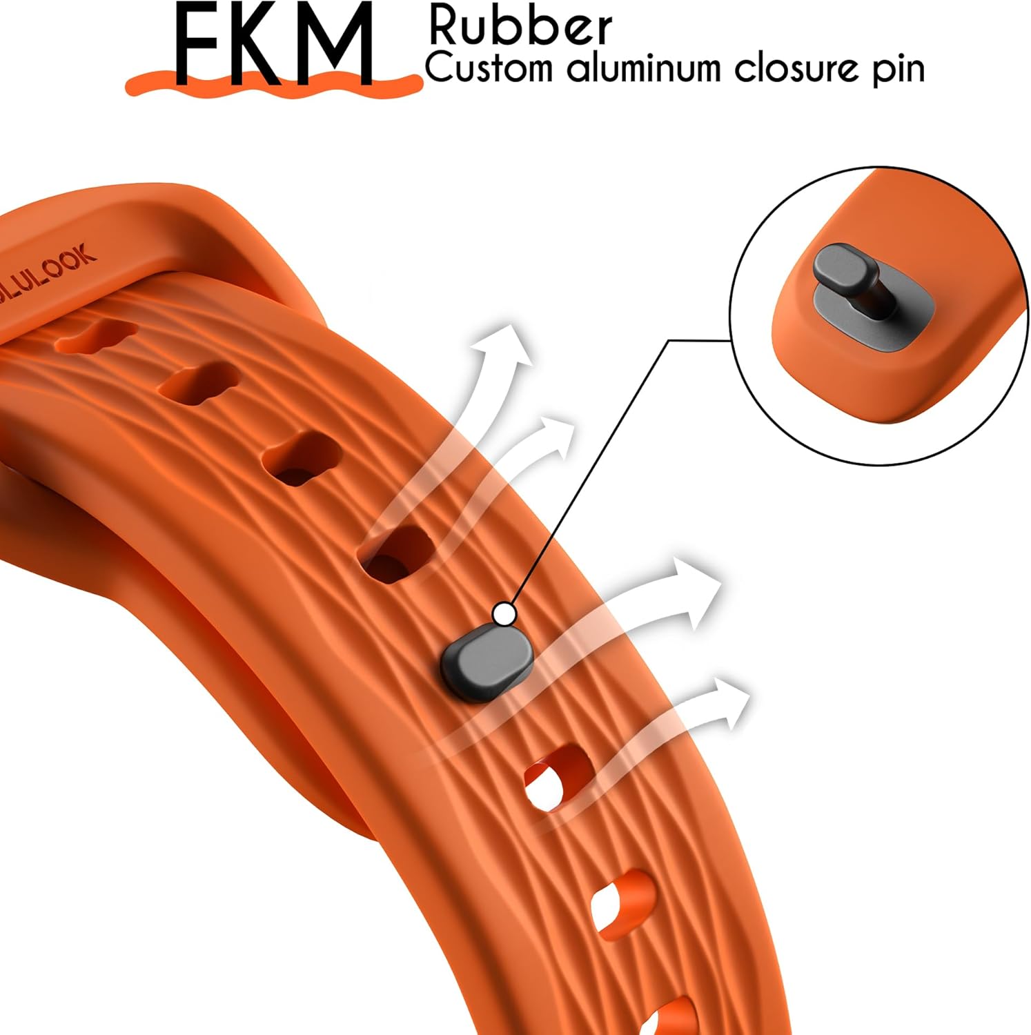 Thumbnail 4 de LULULOOK Sport Strap for Apple Watch (49/46/45/44/42mm) – breathable FKM rubber band