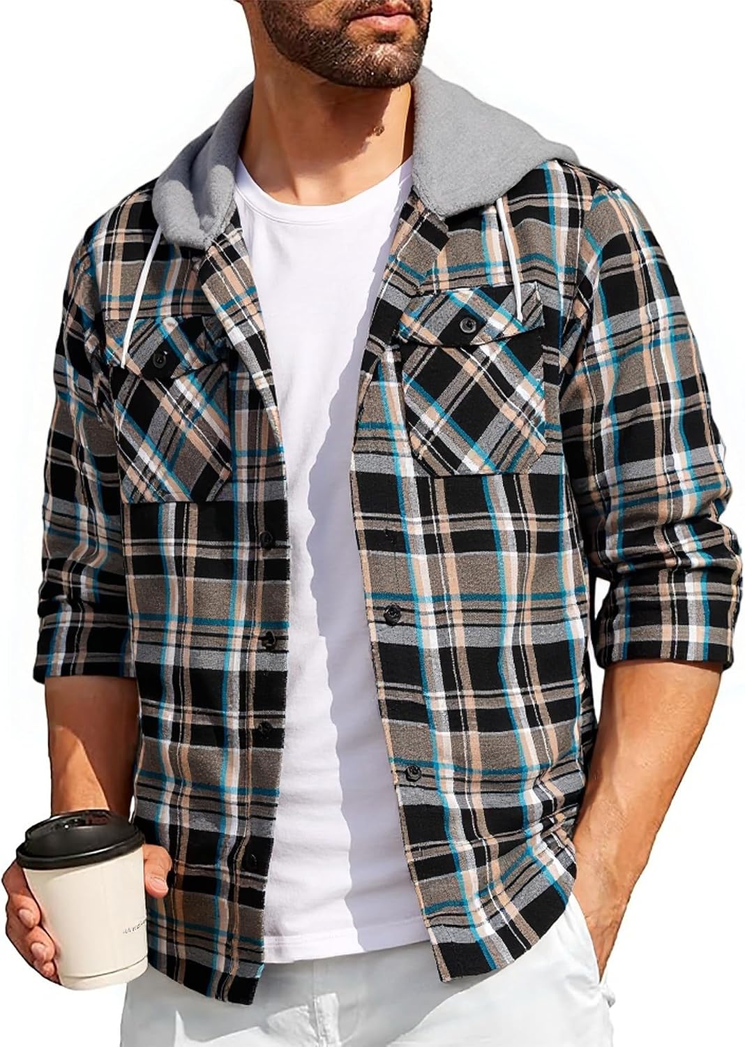 Thumbnail 6 de SwissWell Camisa a cuadros con capucha M-3XL
