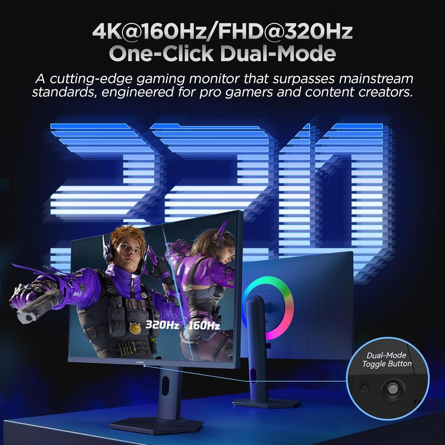 Detalle 2 de KOORUI S2741LM 27" 4K QD‑Mini LED gaming monitor