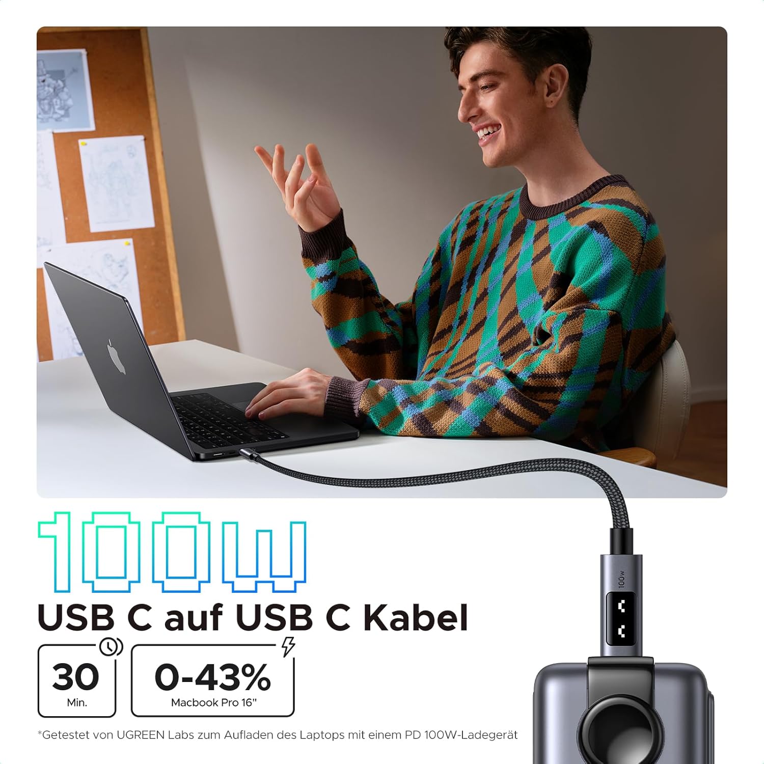 Thumbnail 1 de UGREEN UNO USB C Kabel 100W PD3.0