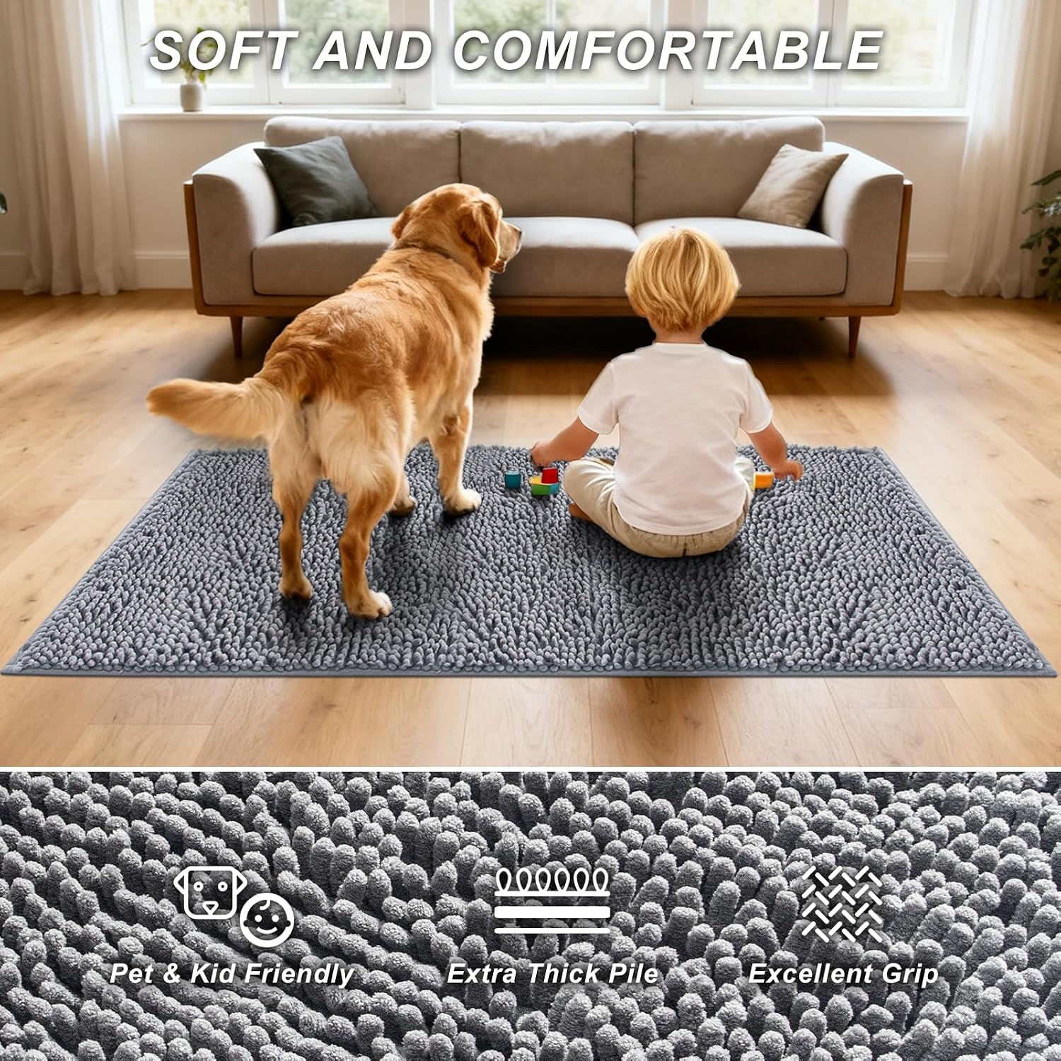 Detalle de Kuyal Chenille Dog Mat