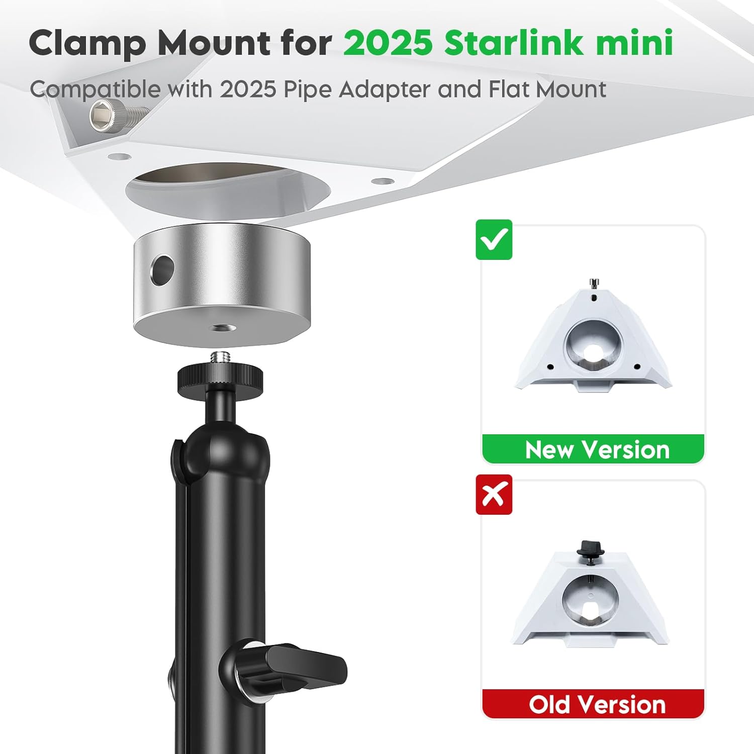 Detalle de XLTTYWL 2025 Starlink Mini Pole Mount Kit – aluminium tripod adapter with 1/4"-20 & 3/8"-16 thread