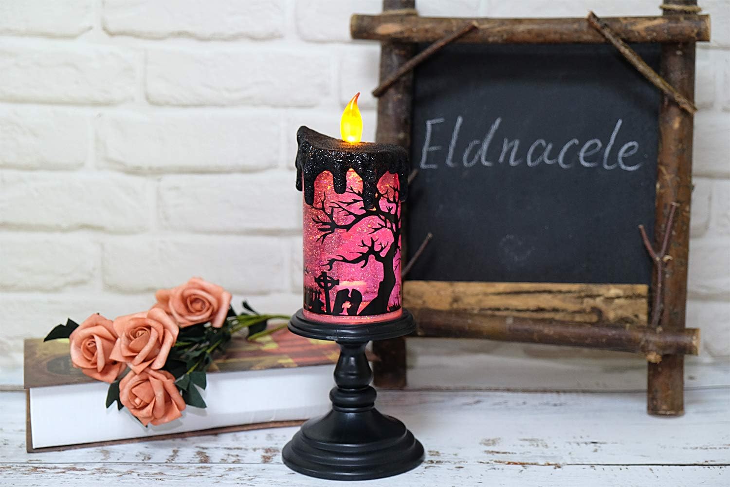 Detalle de Eldnacele snow globe candle, 4-inch diameter