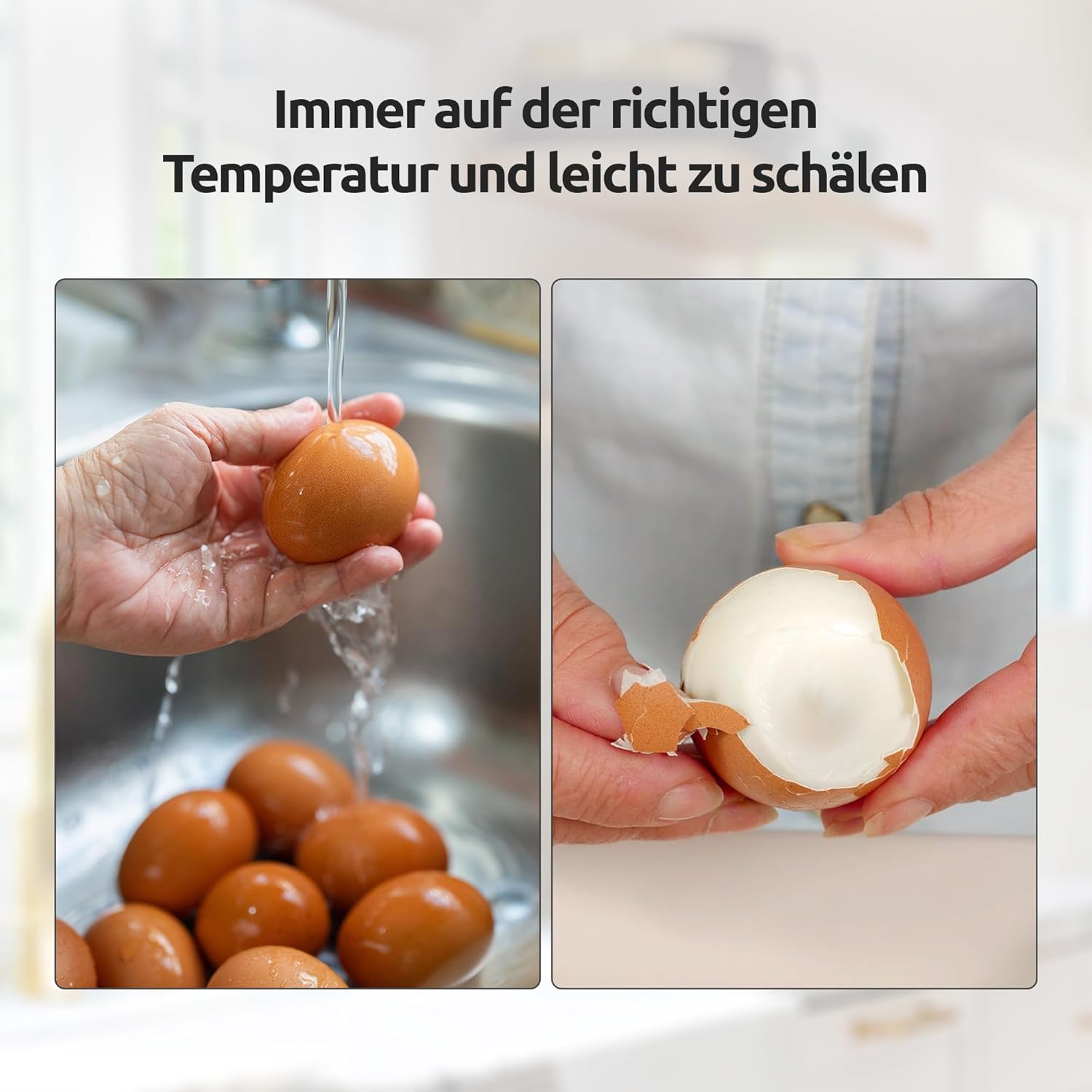 Thumbnail 5 de Olvy automatischer Eierkocher für 6 Eier (6-in-1) mit LCD-Timer und Dampfgarer