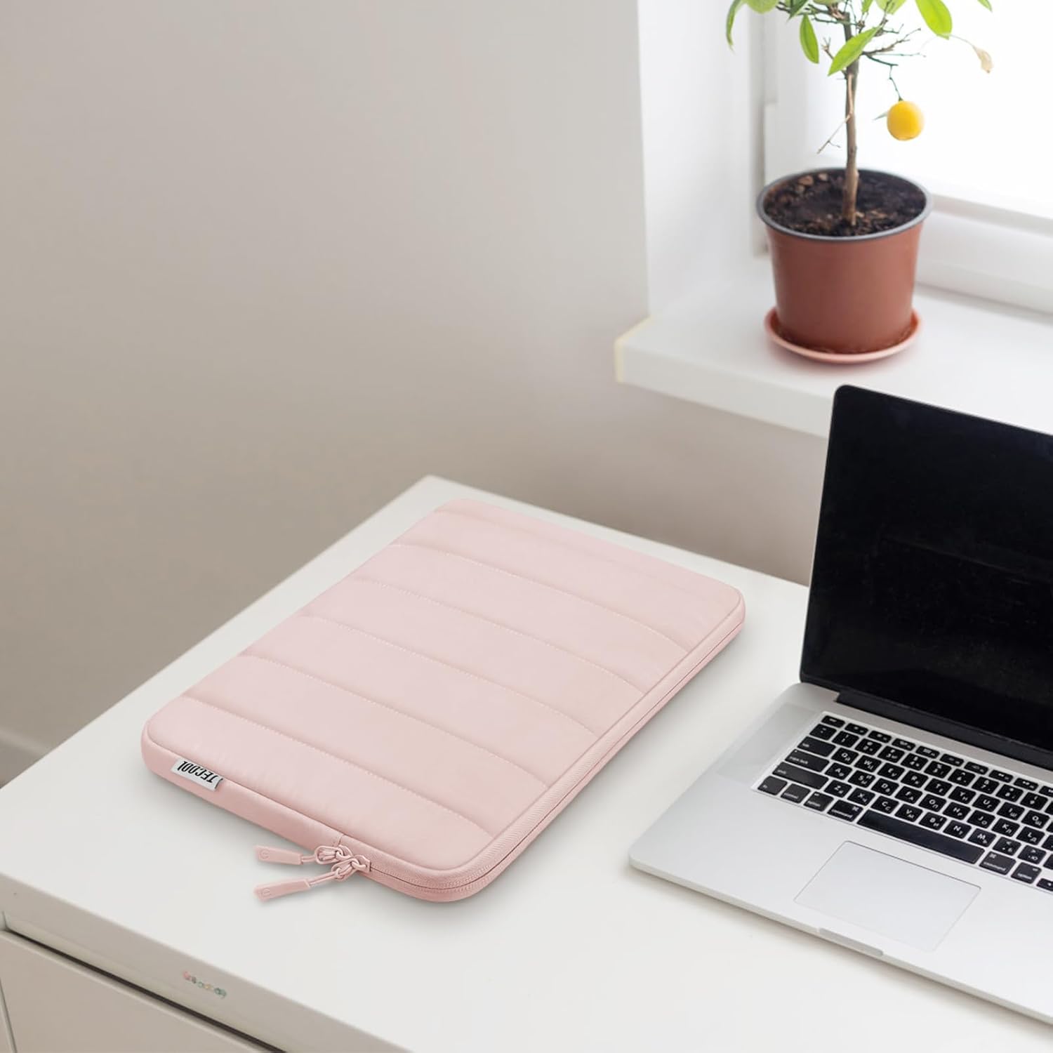 Thumbnail 6 de TECOOL 14 Zoll Laptoptasche – Schutzhülle in Rosa, kompatibel mit 14" Lenovo IdeaPad/ThinkPad, HP EliteBook, Dell, Acer, Chromebook und MacBook Air 15 (M2/M3/M4) – Spritzfest